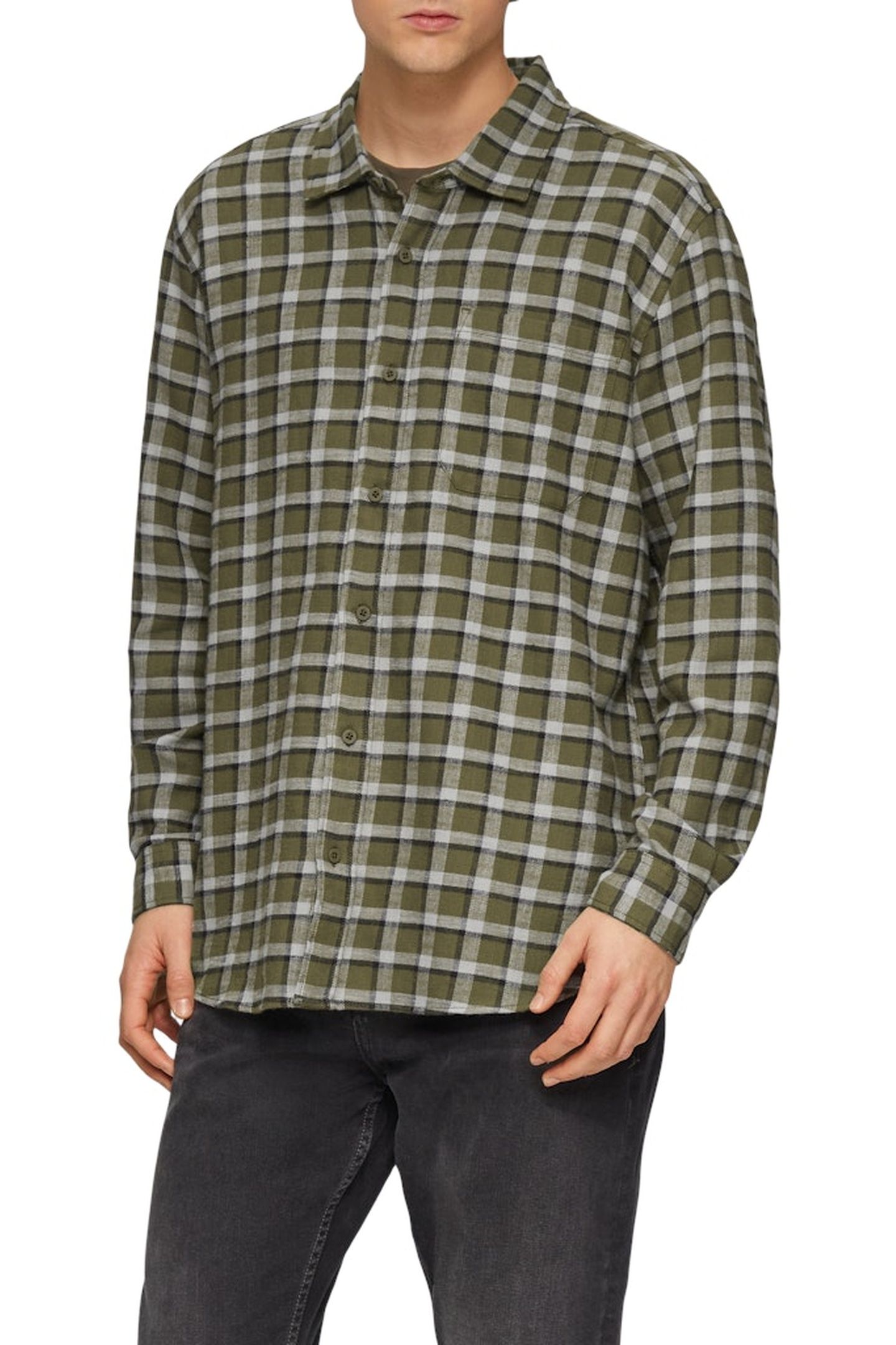S.OLIVER-QS SHIRTS DARK GREEN 1