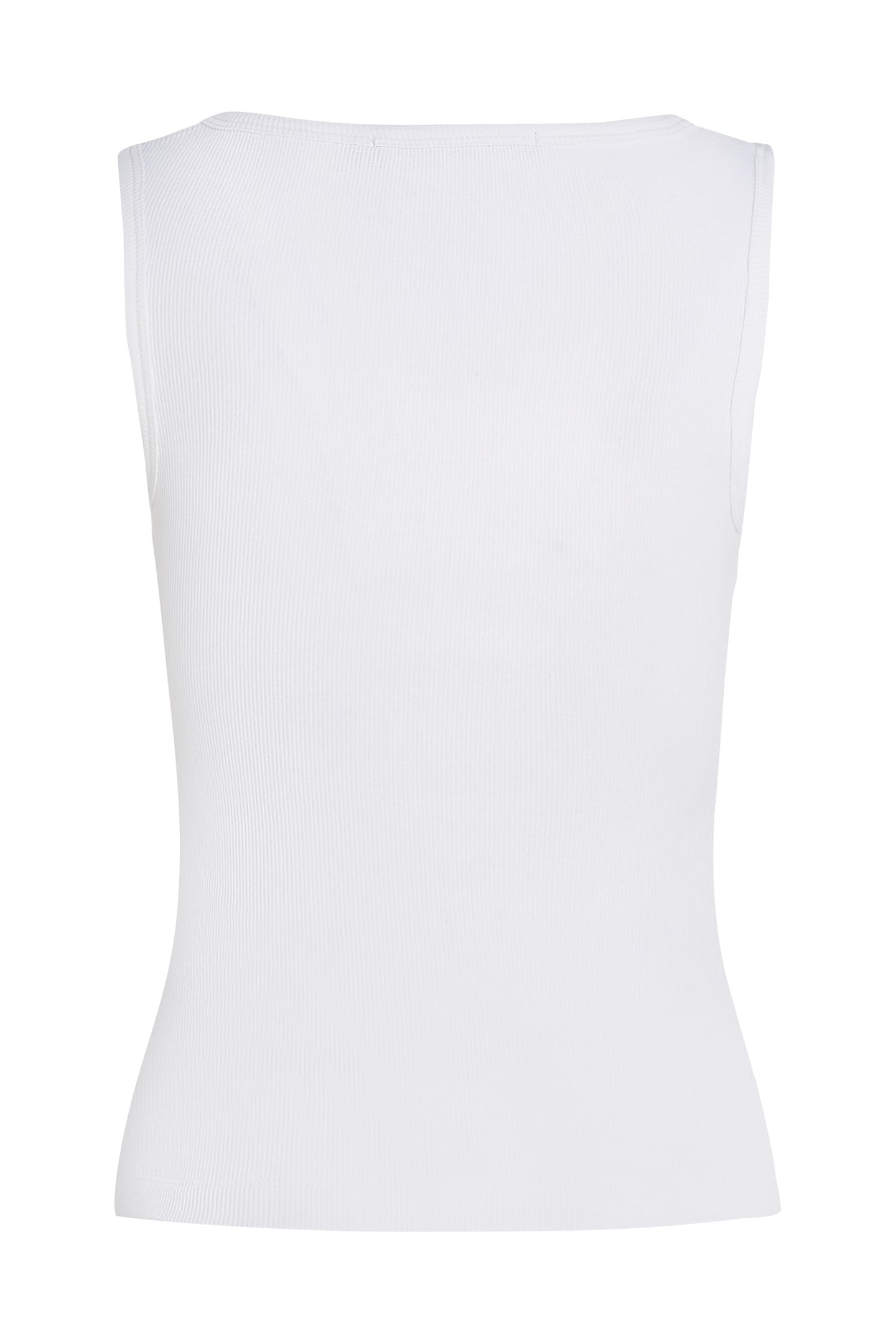 RIBBED V-NECK TANK TOP WHITE 5