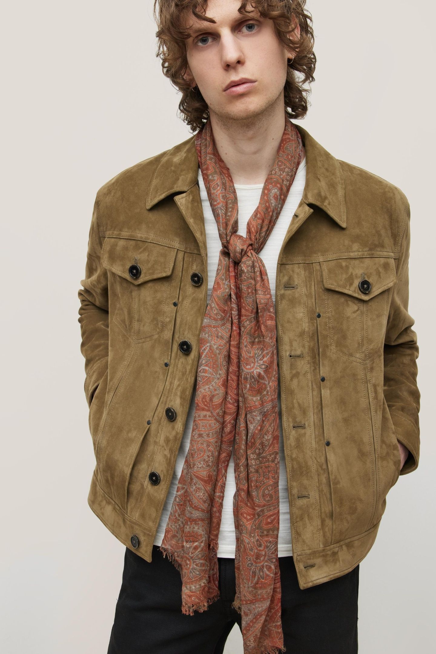 PAISLEY PRINTED SCARF RUST 1