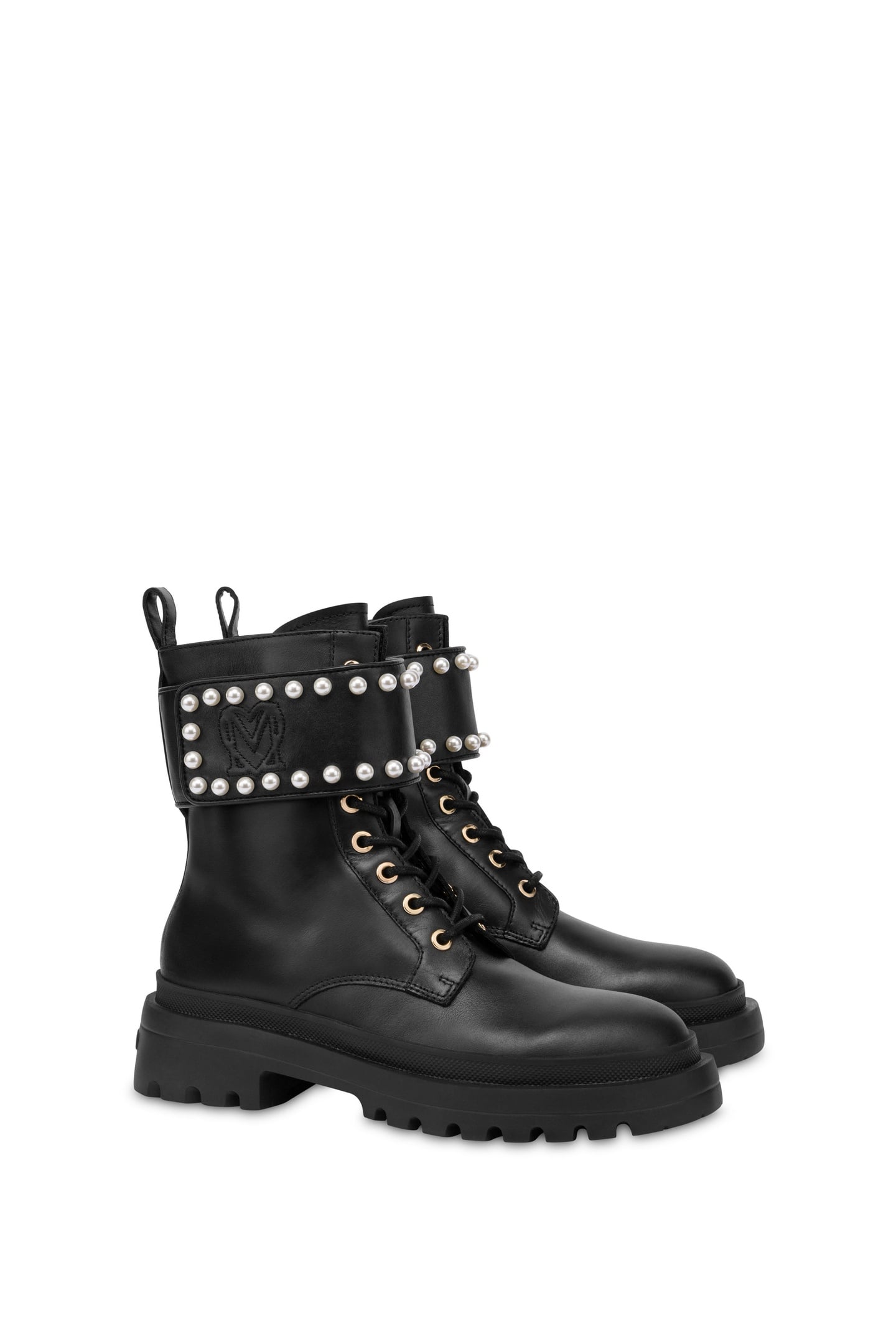 HER LOVE CALFSKIN BIKER BOOTS BLACK 4