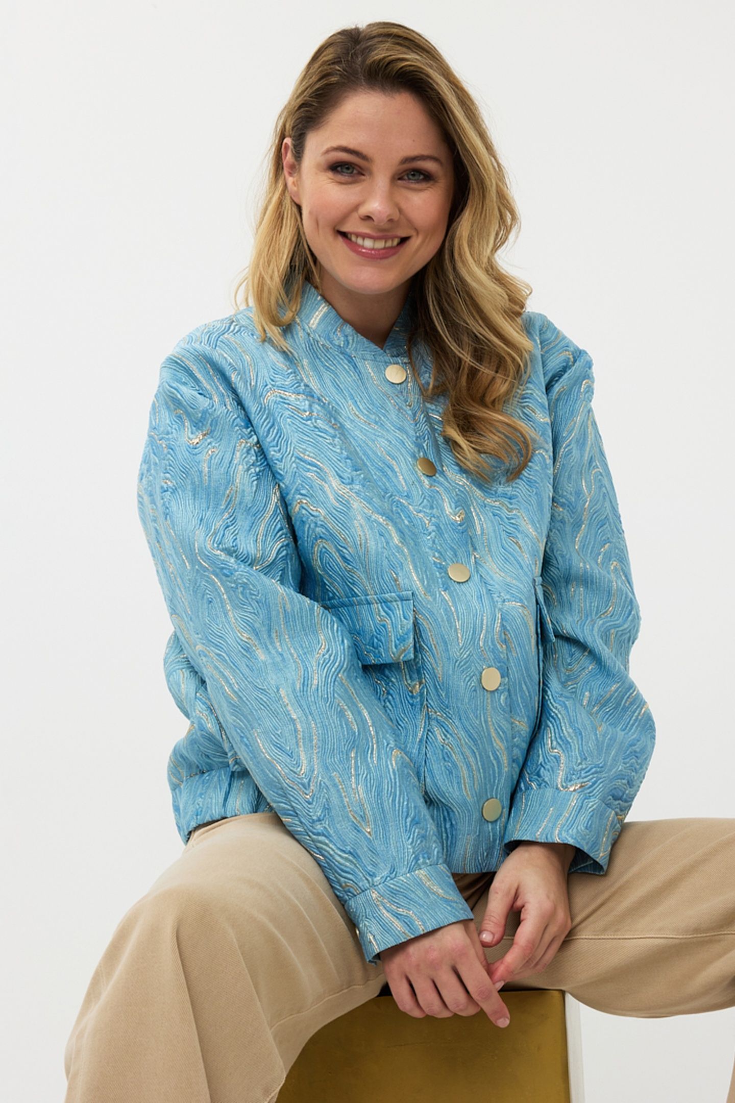 JACKET BOMBER JACQUARD BLUE 2