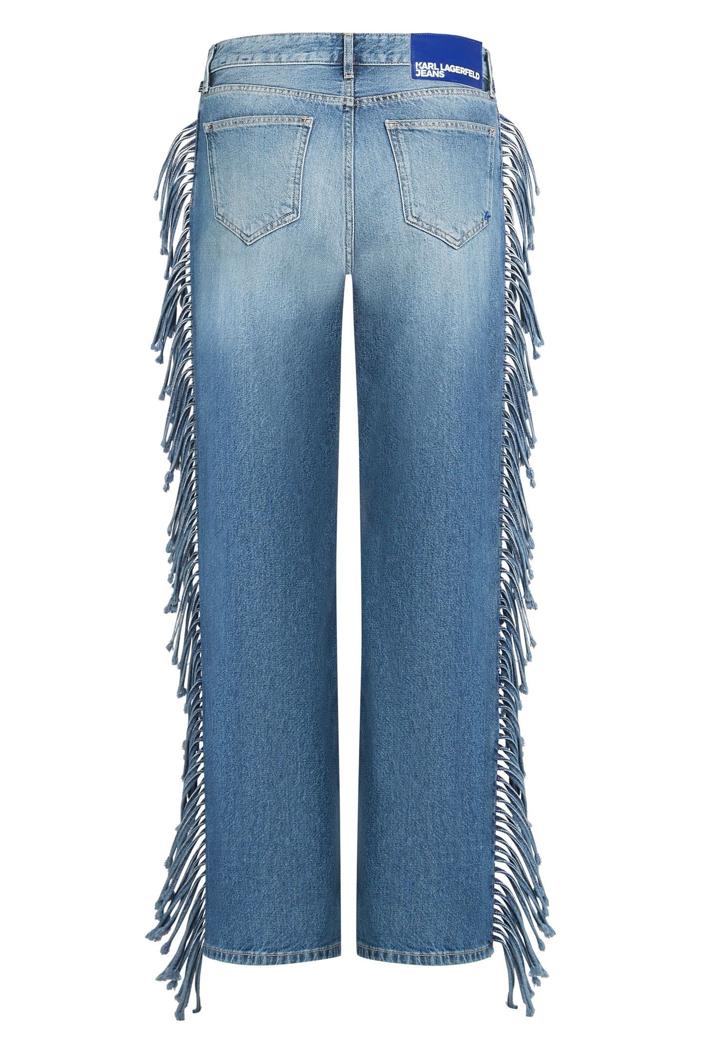 RELAXED FRINGE DENIM STONE WASHED MID BLUE 4