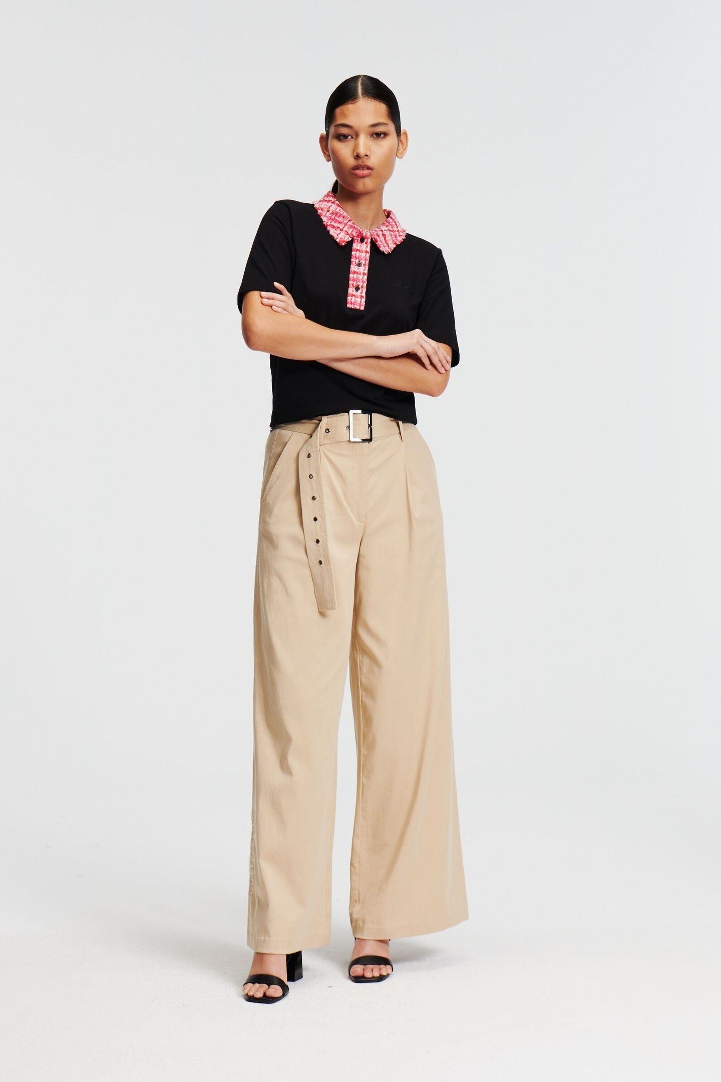 COTTON BLEND PANTS BEIGE 1