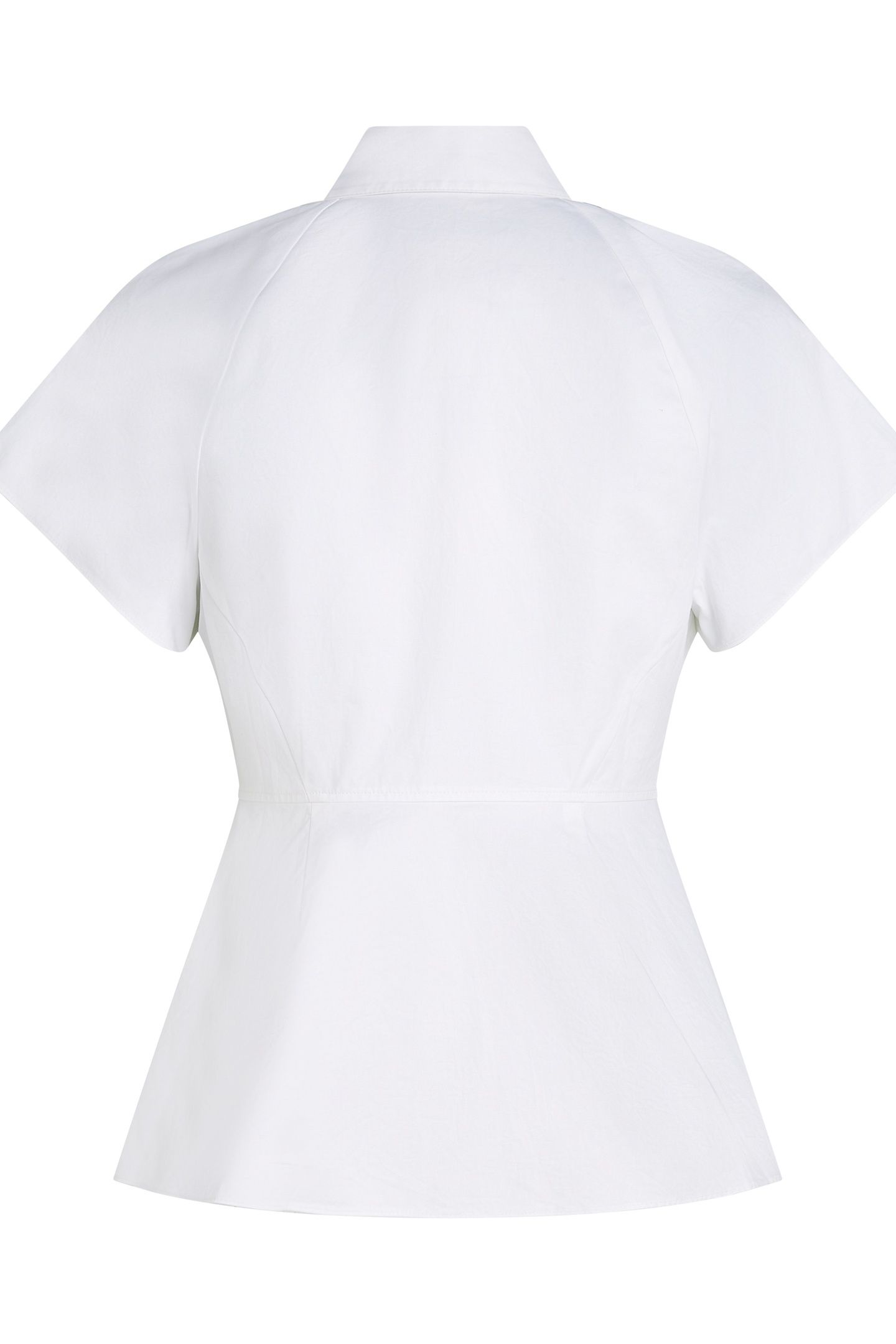 FRONT RUFFLE SSLV POPLIN SHIRT WHITE 6