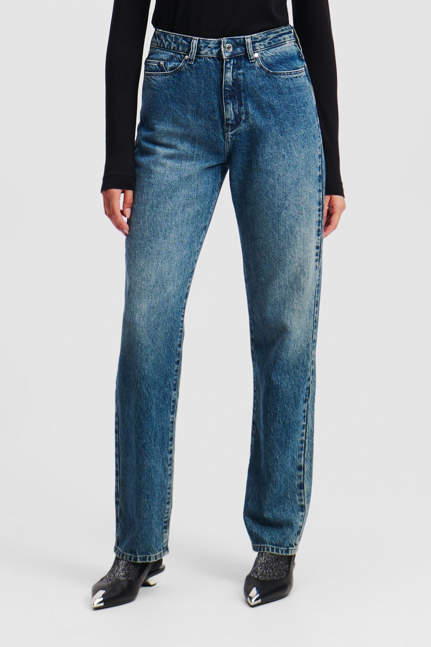 STRAIGHT LEG DENIM PANTS DARK BLUE 1