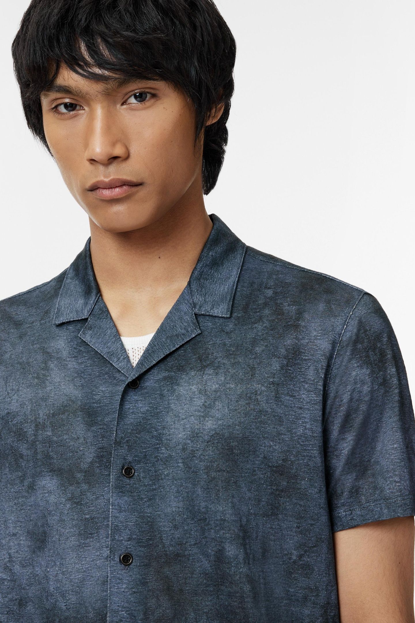 AGOSTA EASY FIT SS CAMP COLLAR SHIRT WIT STEEL BLUE 3