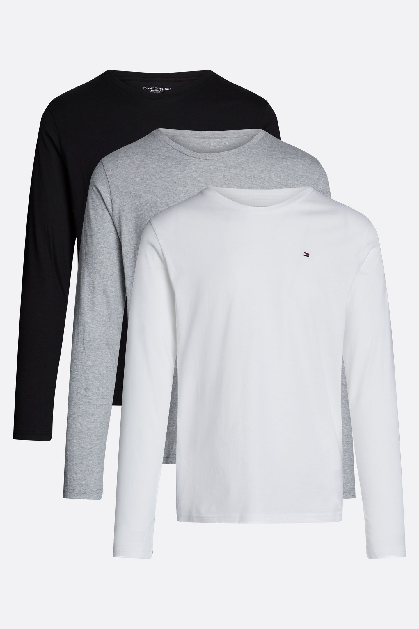 3-PACK LS TEE WHITE/BLACK/GREY HEATHER 1