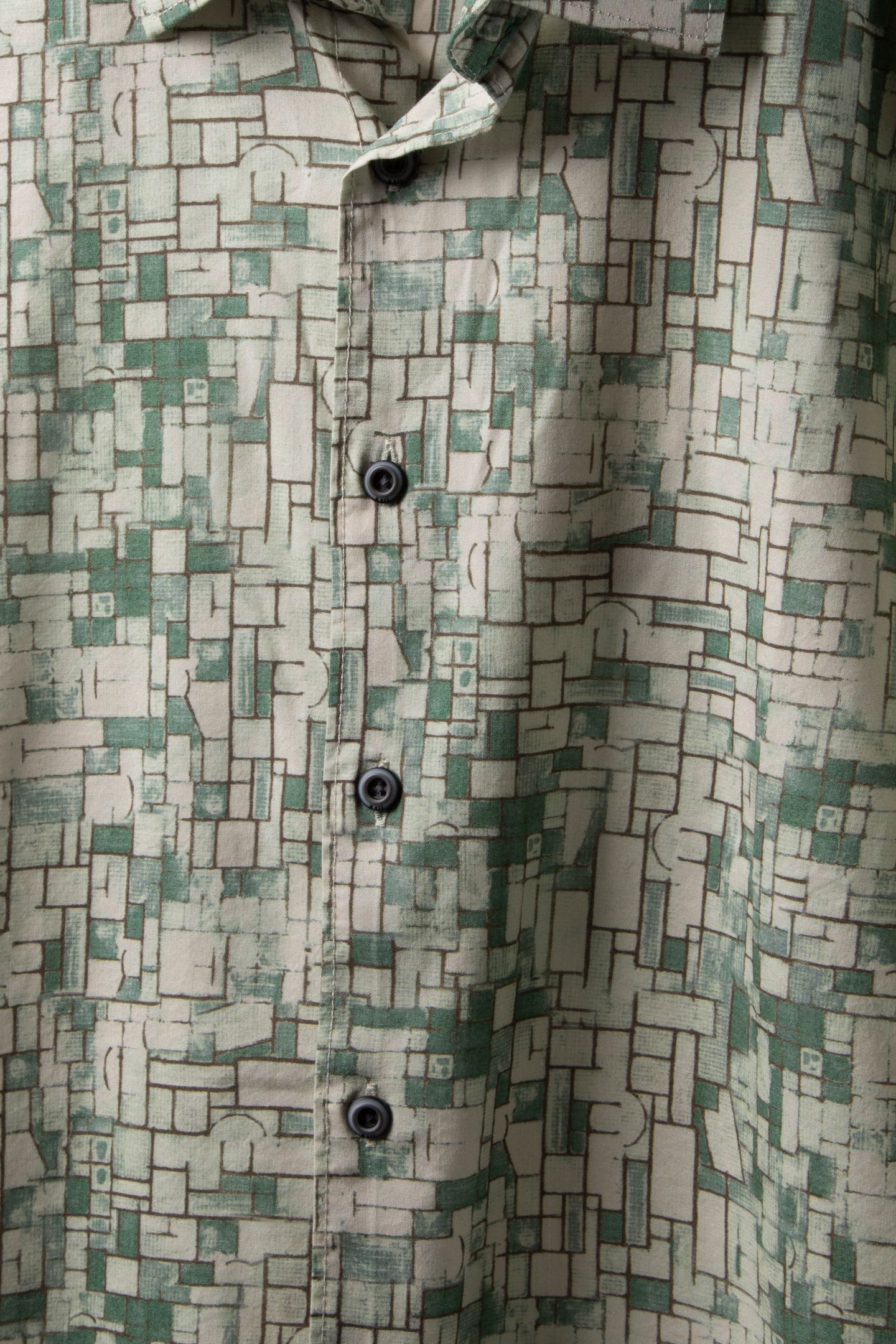SHIRT SHORT SLEEVE ALLOVER PRINTED GREEN 4