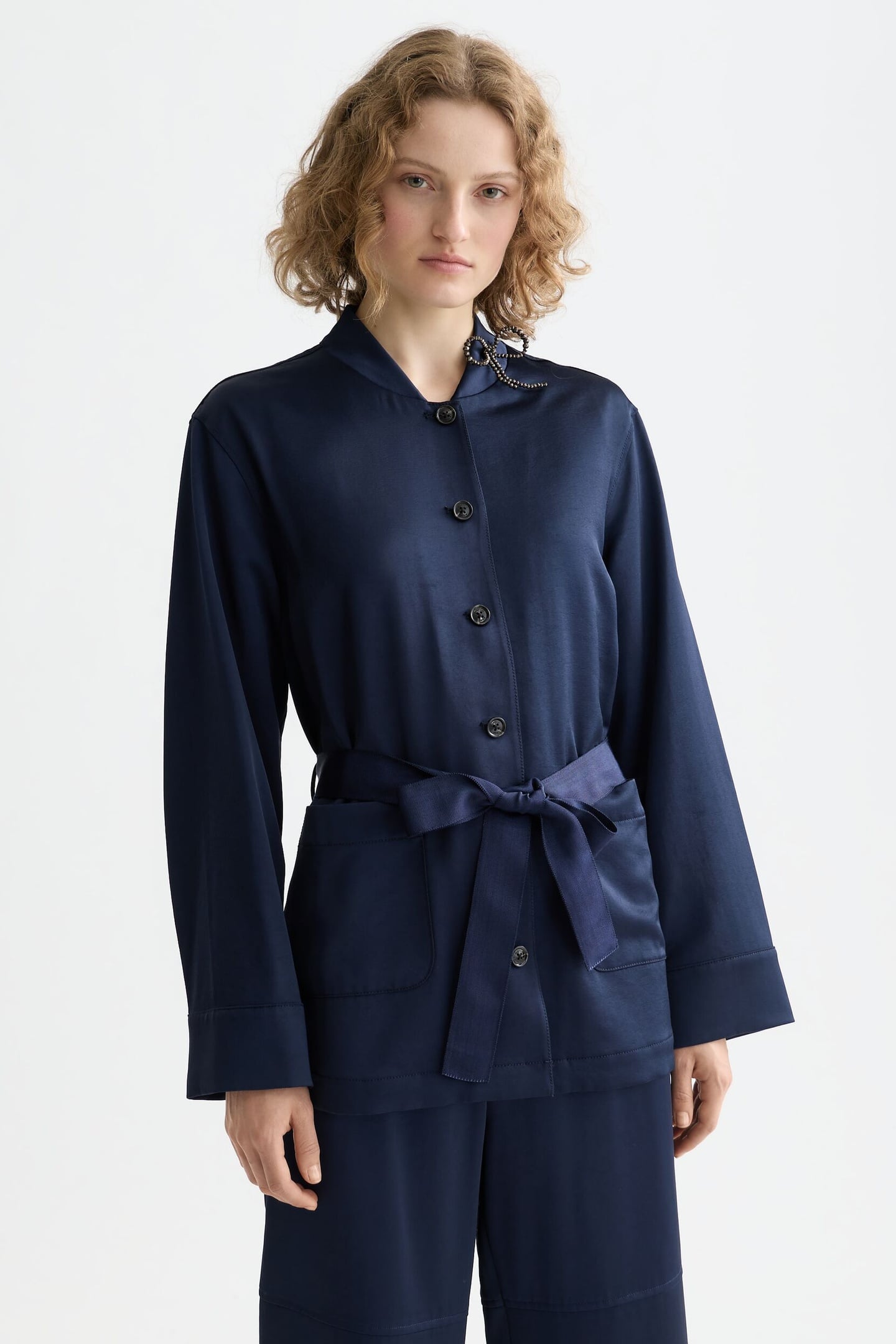 SATIN BLAZER PEACOAT 7
