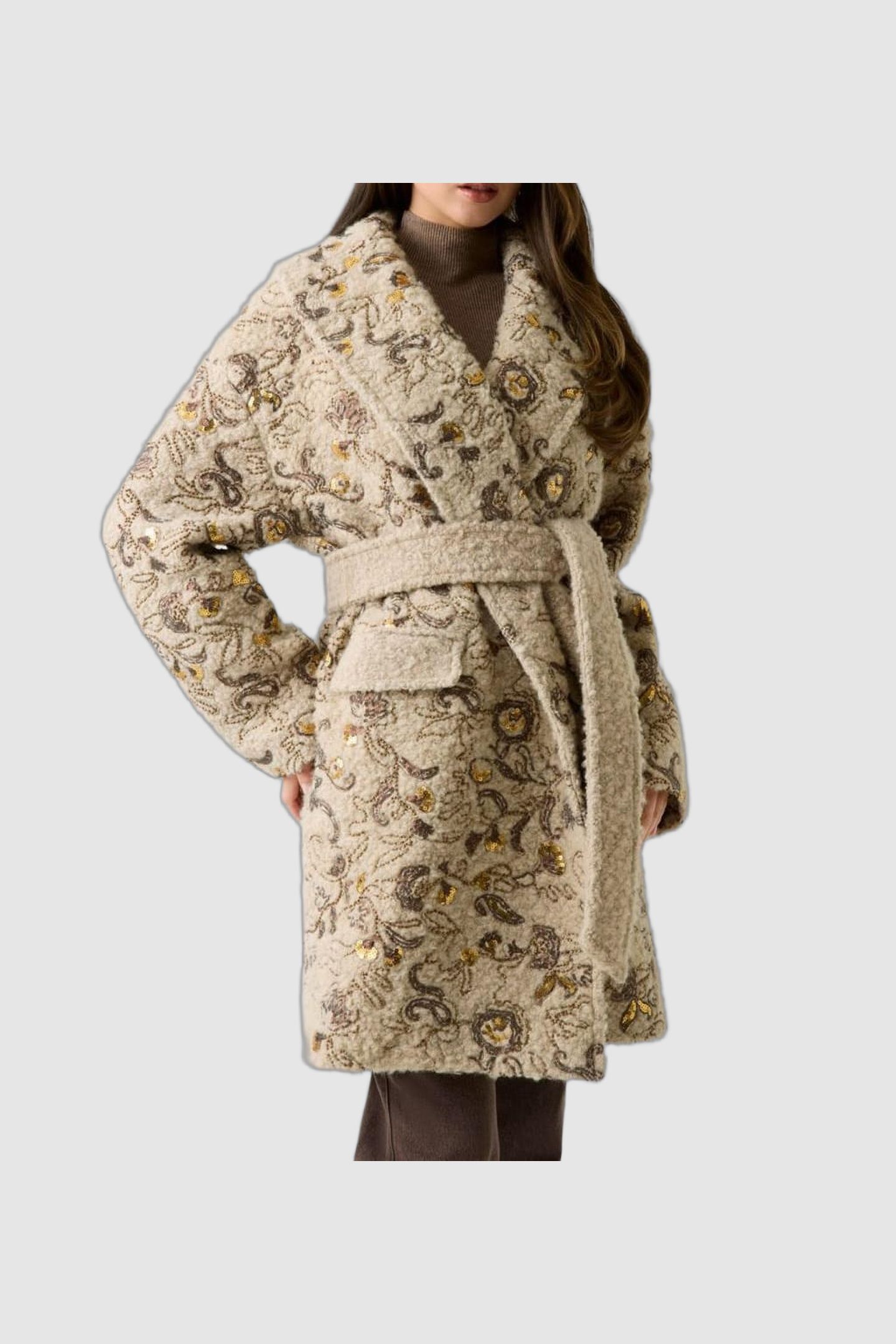 SYLVIA EMBRO SHAWL C SAND GRAIN MULTI 3
