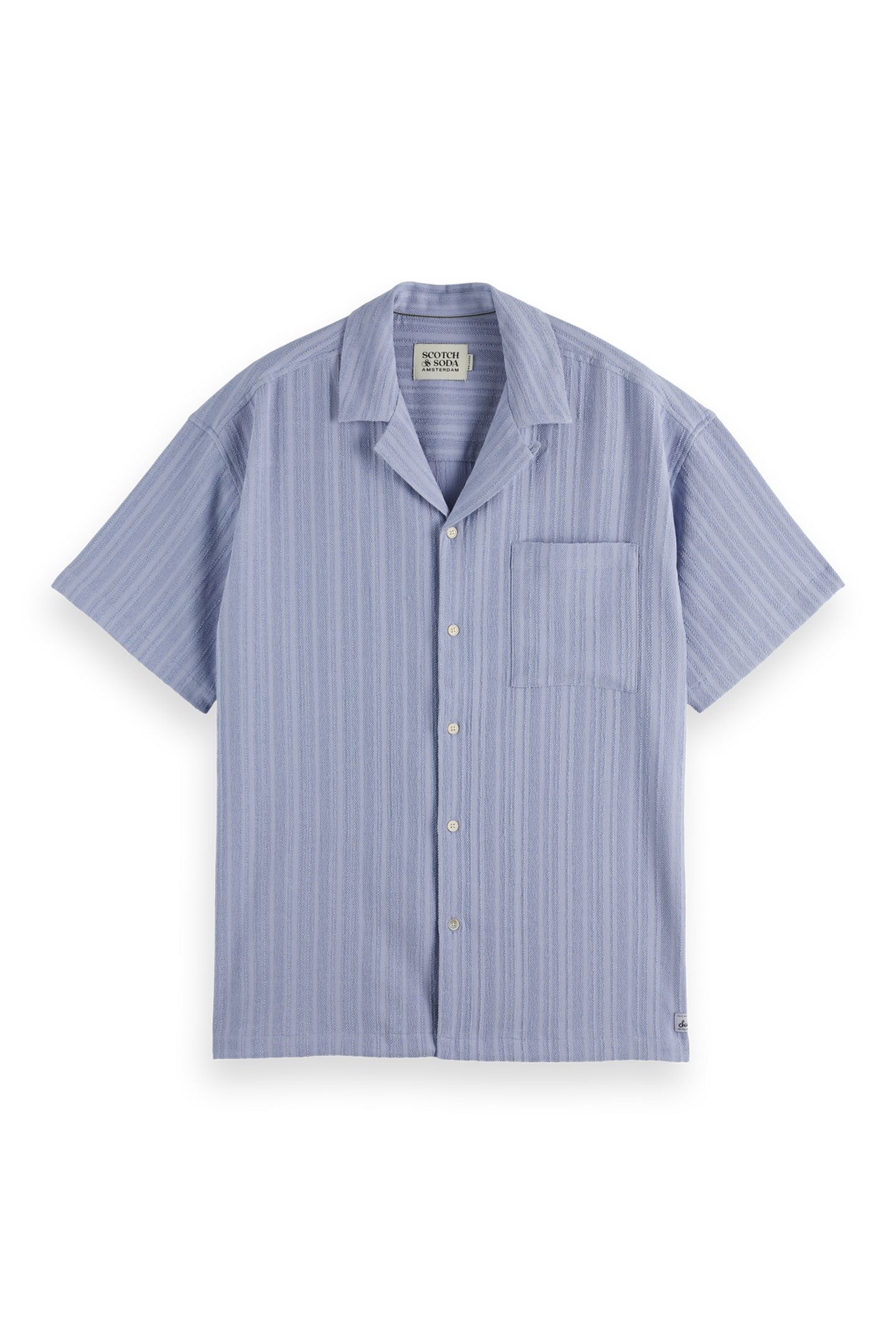 TONAL-STRIPED SHORT-SLEEVED SHIRT LANGUID LAVENDER 1