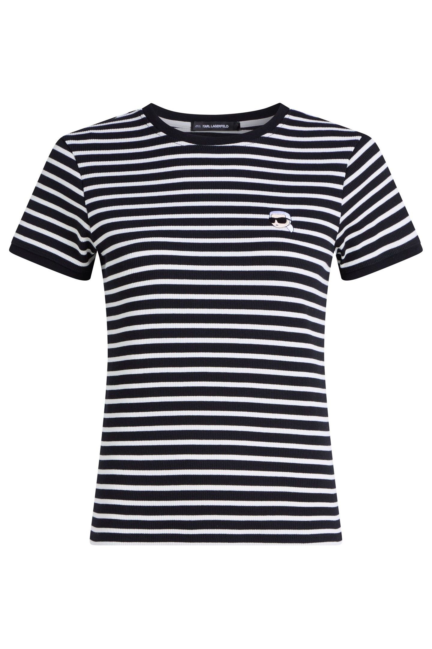 IKON PATCH STRIPED RIB TSHIRT BLACK-CANNOLI CREAM 5