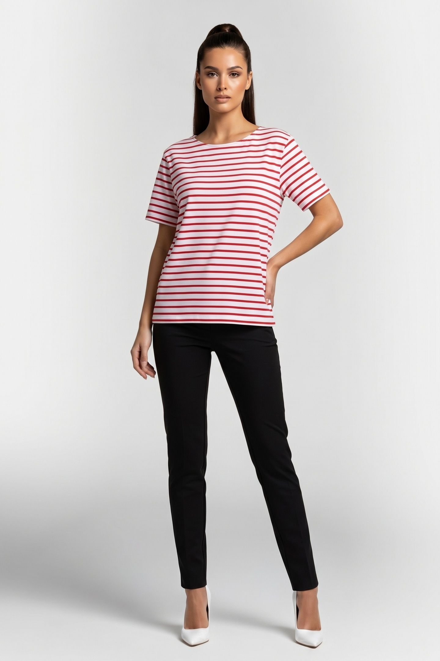 DANIELLE STRIPED T-SHIRT RED 1
