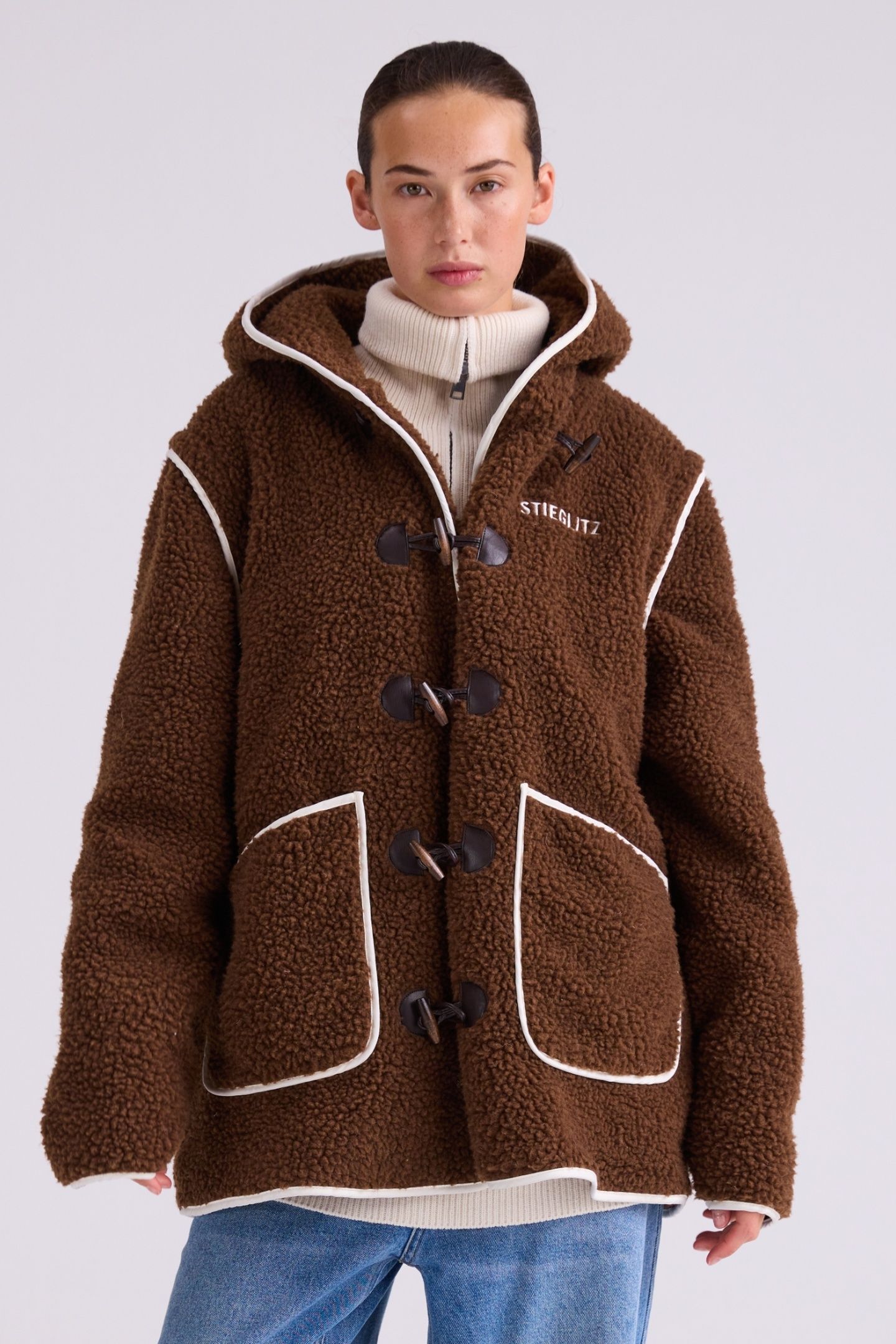 ALIS TEDDY JACKET BROWN 1
