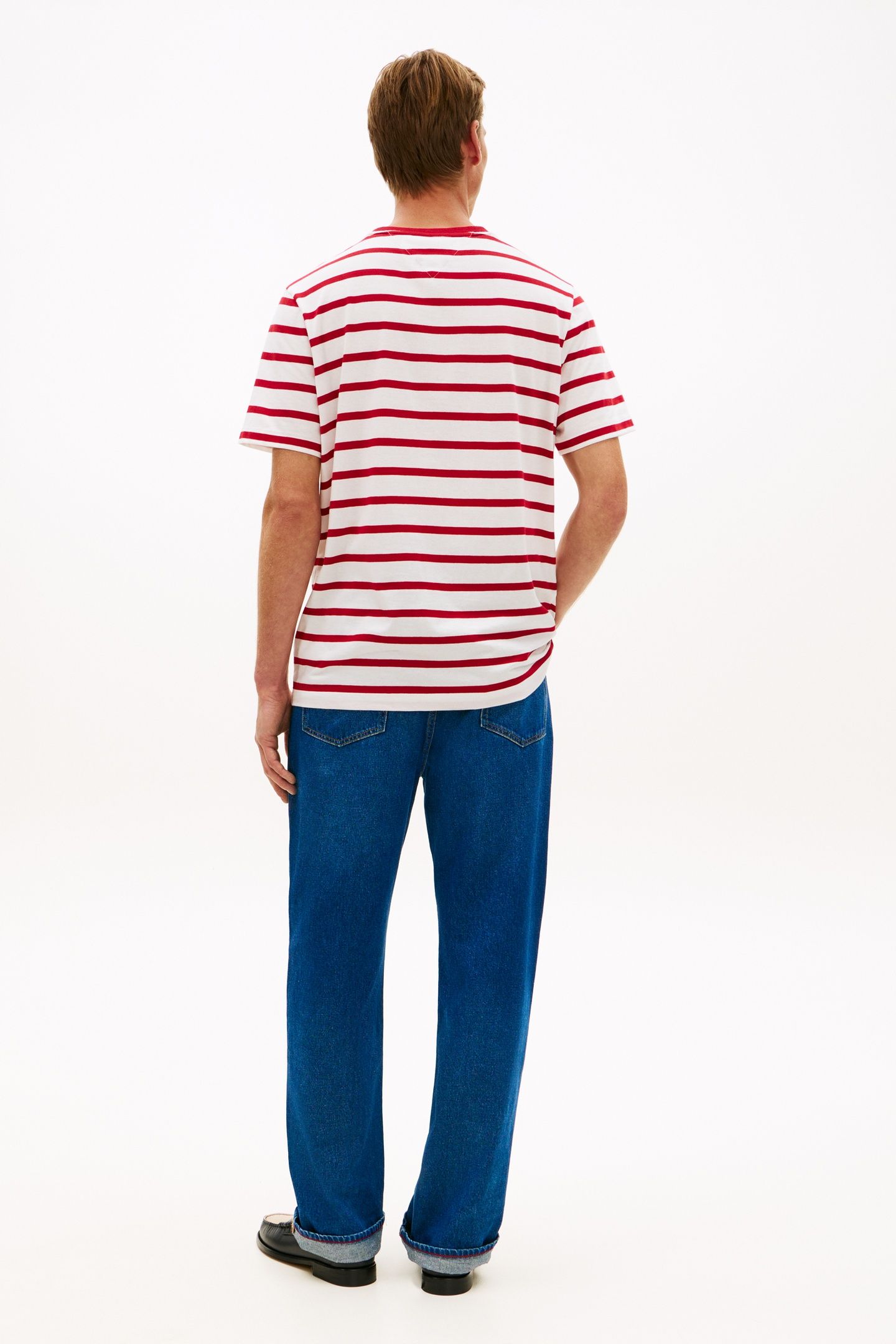 ESSENTIAL REGULAR FIT STRIPE T-SHIRT ECRU/MEDIUM RED STRIPE 3