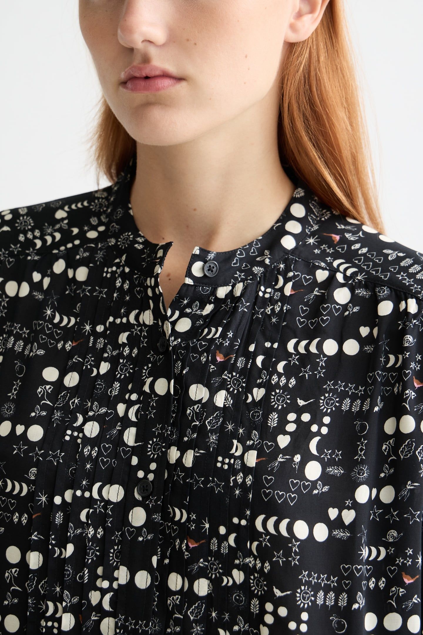 PRINTED PINTUCK SHIRT MOON GARDENING 3
