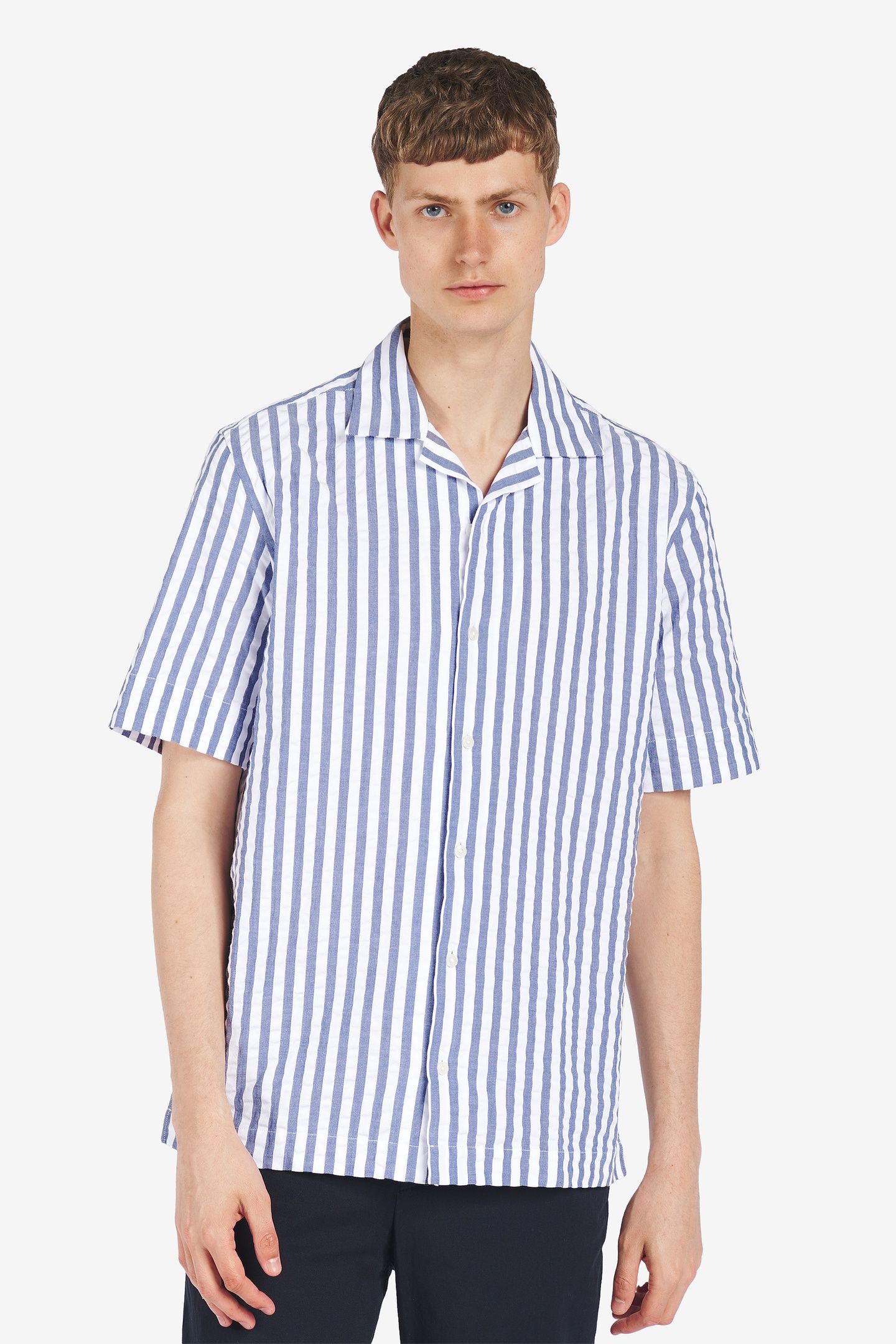 HAVANA STRIPED SEERSUCKER NAVY 1
