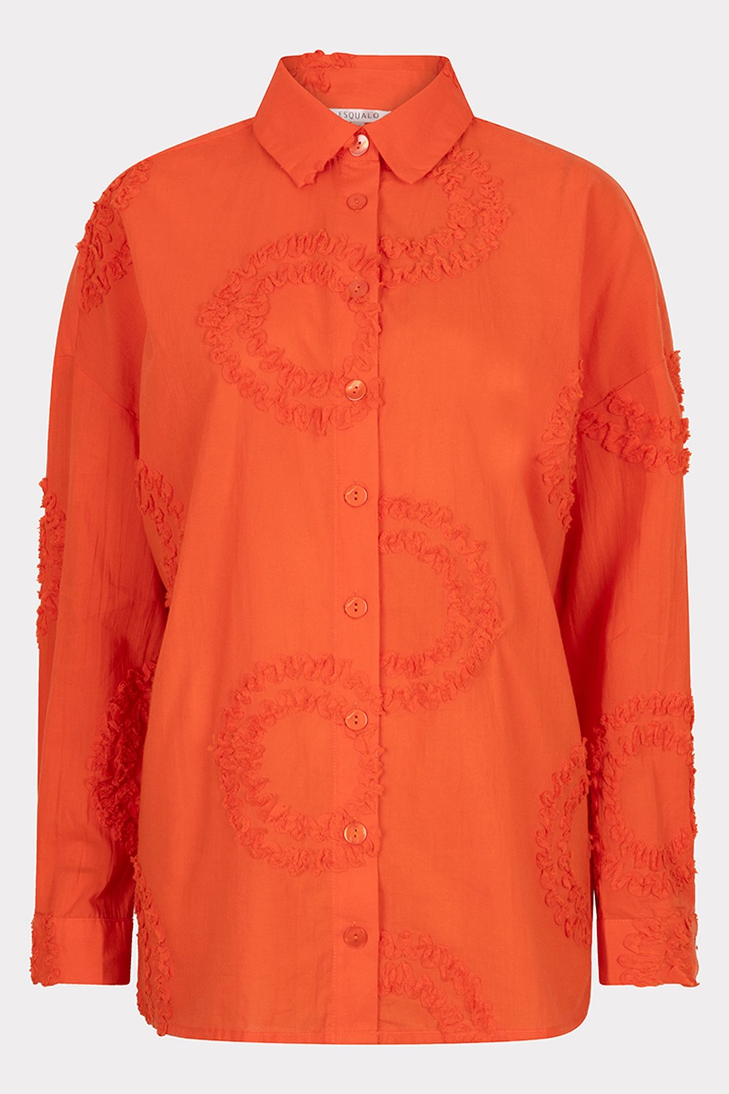 BLOUSE 3D CIRCLED EMBROIDERY RED ORANGE 4