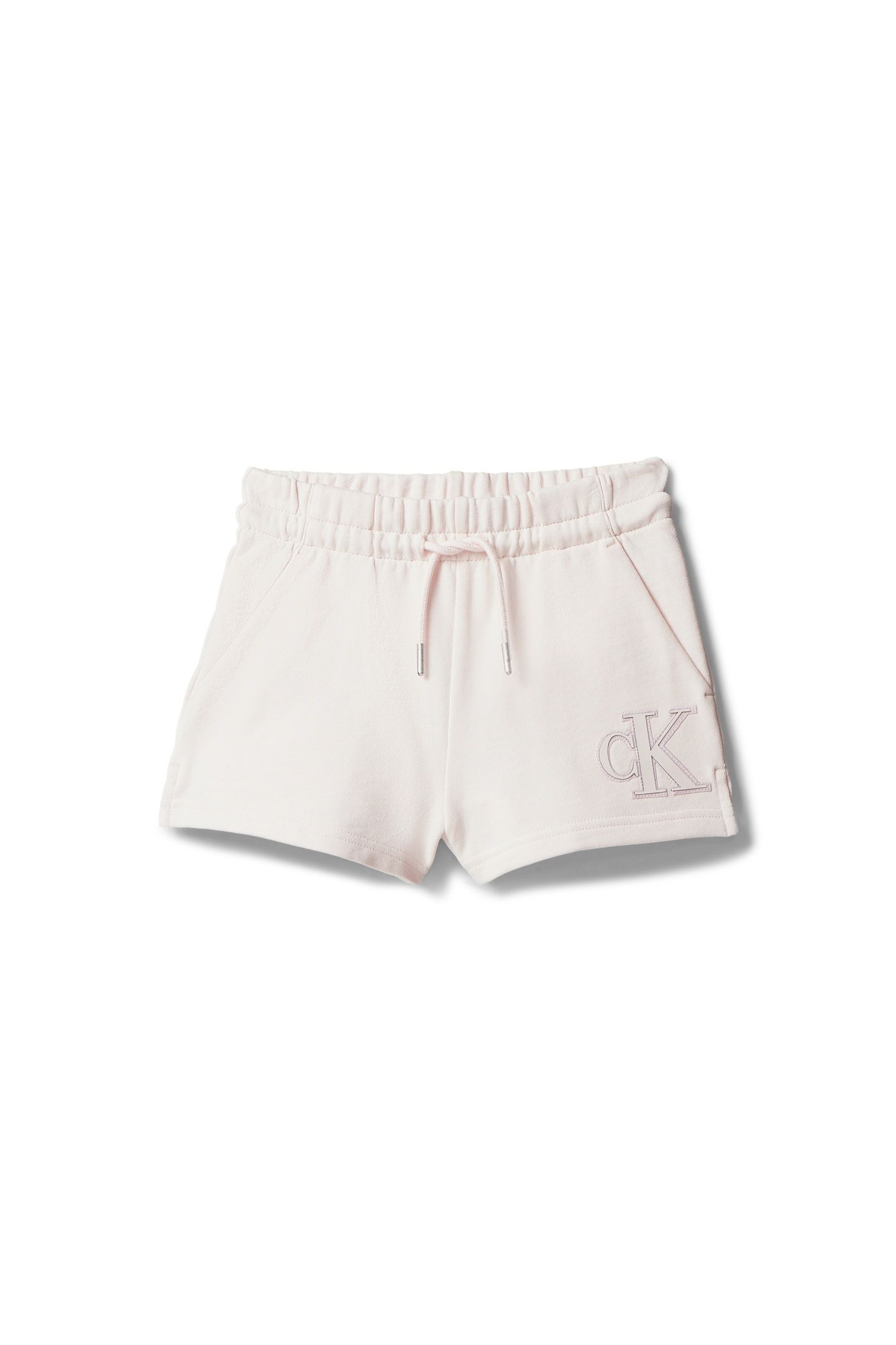 GIRLS CK LOGO KNIT SHORTS PEARL 5