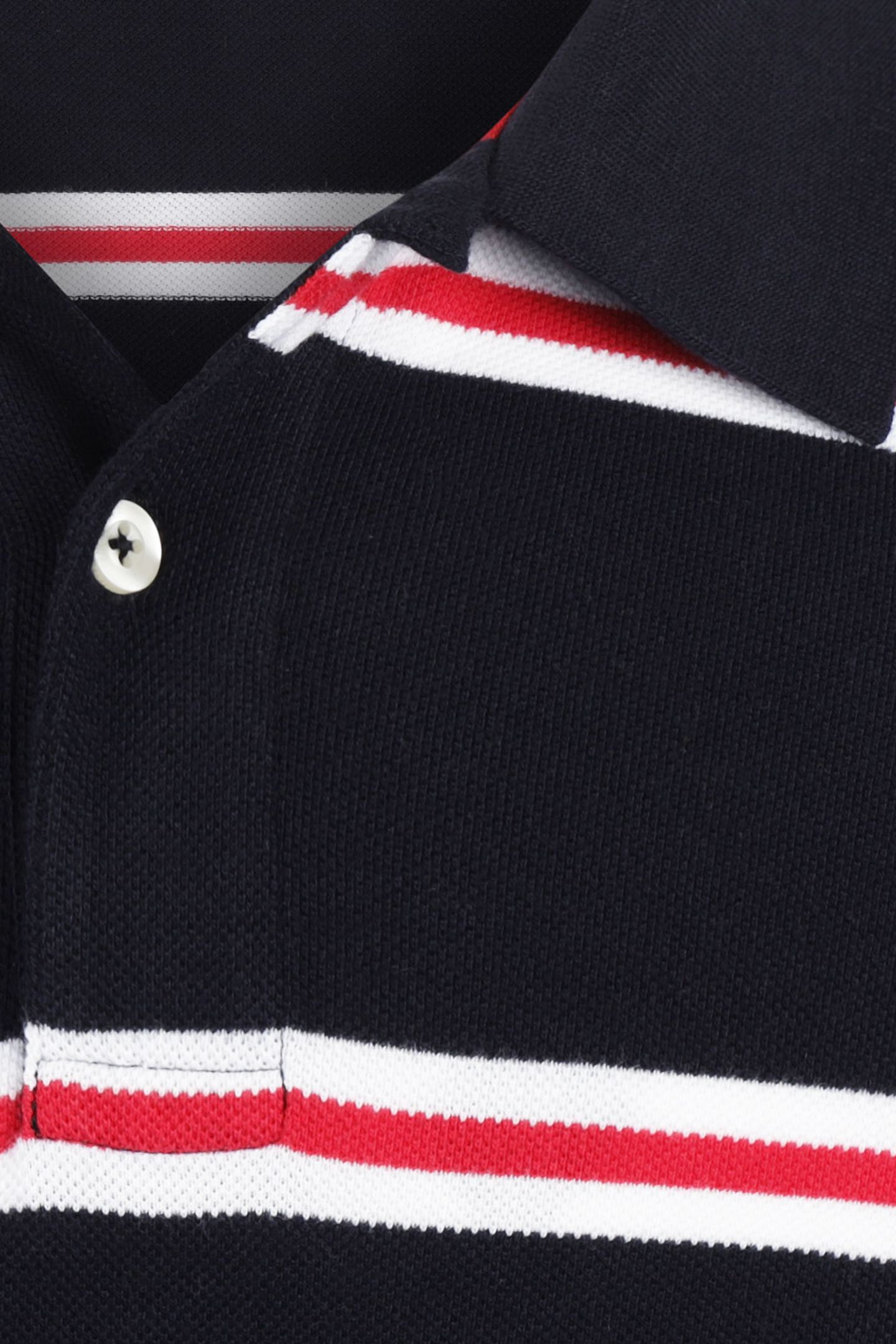 PIQUE 3 COLOUR STRIPE POLO NAVY 5