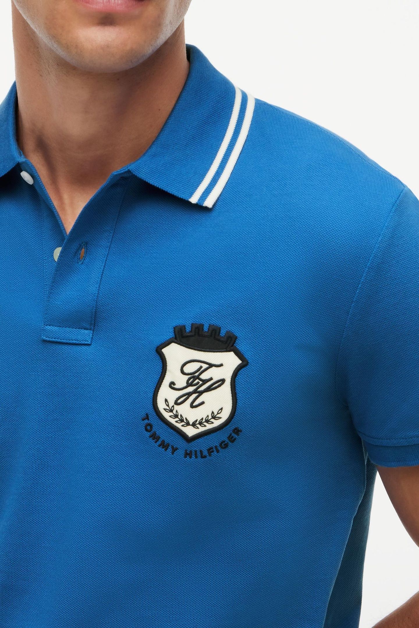 PIQUE BADGE REGULAR POLO BLUE ORBIT 5