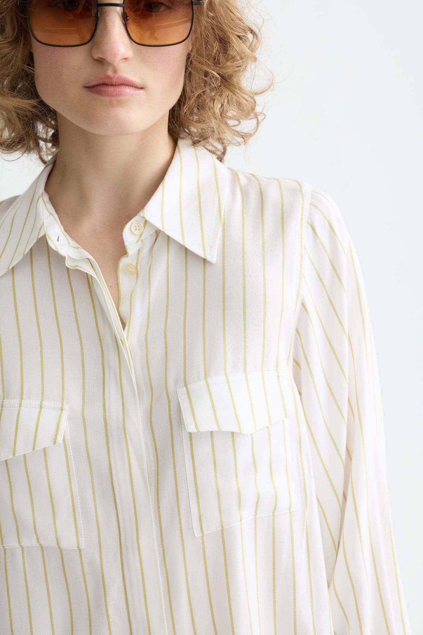 STRIPED SHIRT WITH POCKETS GOLDEN GREEN STRIPE 4