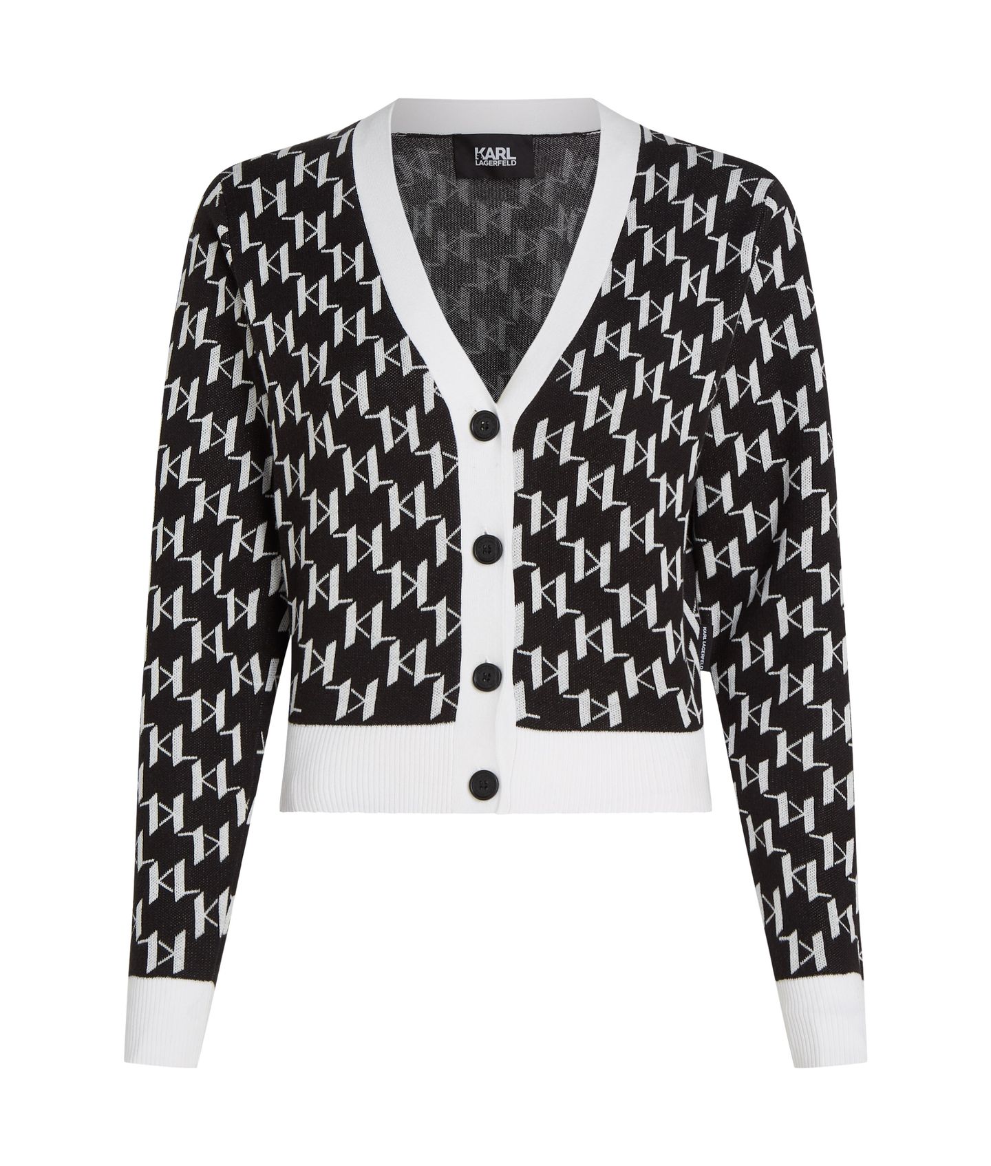 KL MONOGRAM SHORT CARDIGAN KL MONOGRAM BLACK/WHITE 5