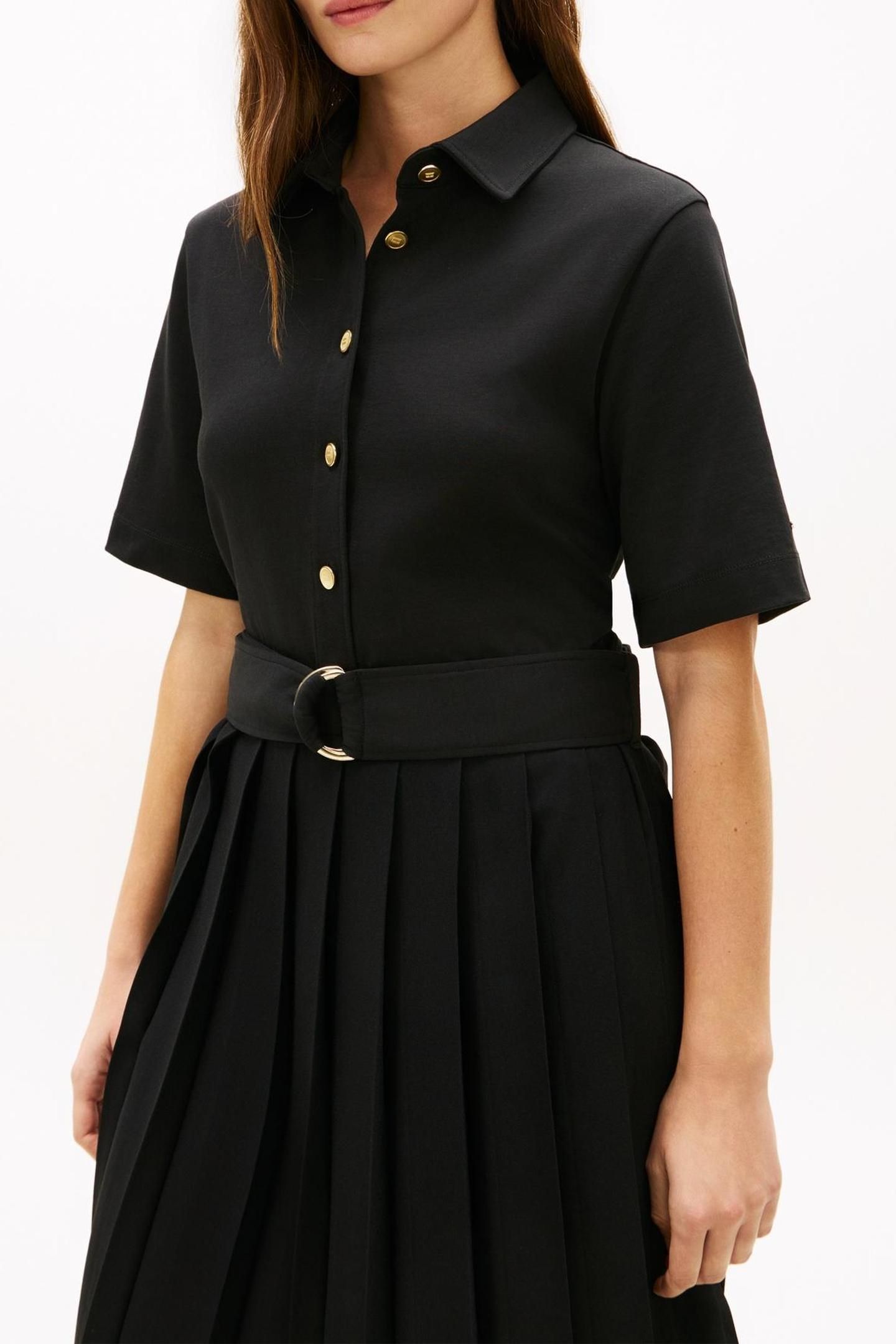 GOLD BUTTON MIX DRESS BLACK 4
