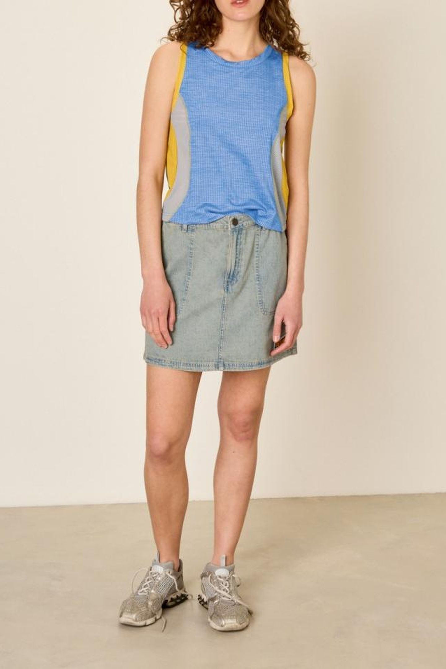 VAMY TANK TOP TRICOLORE BLEU JAUNE ET GRIS 6