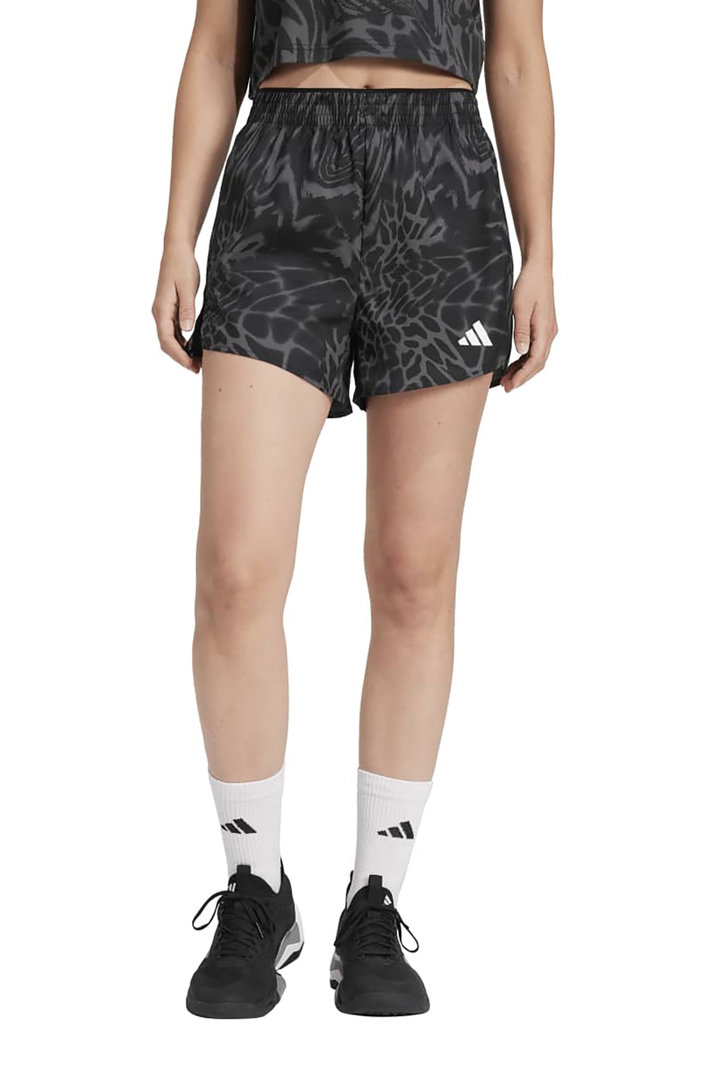 PERFORMANCE WORKOUT ESSENTIALS PRINTED WORKOUT SHORTS BLACK 1