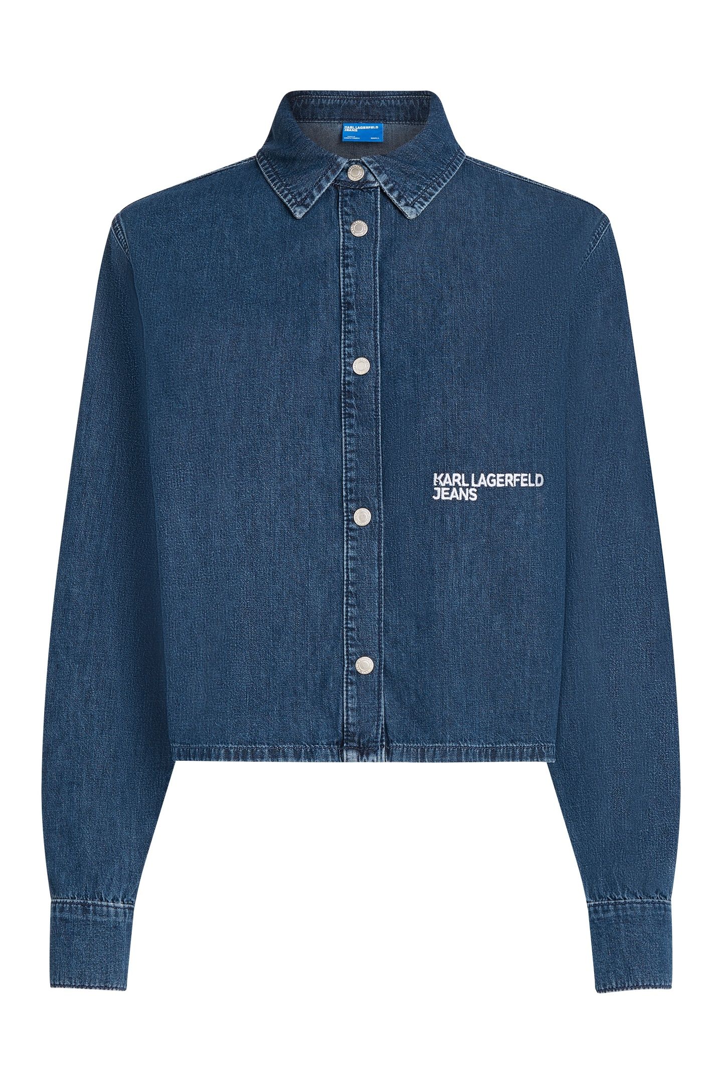KLJ BOXY DENIM BLOUSE WASHED DARK BLUE 5