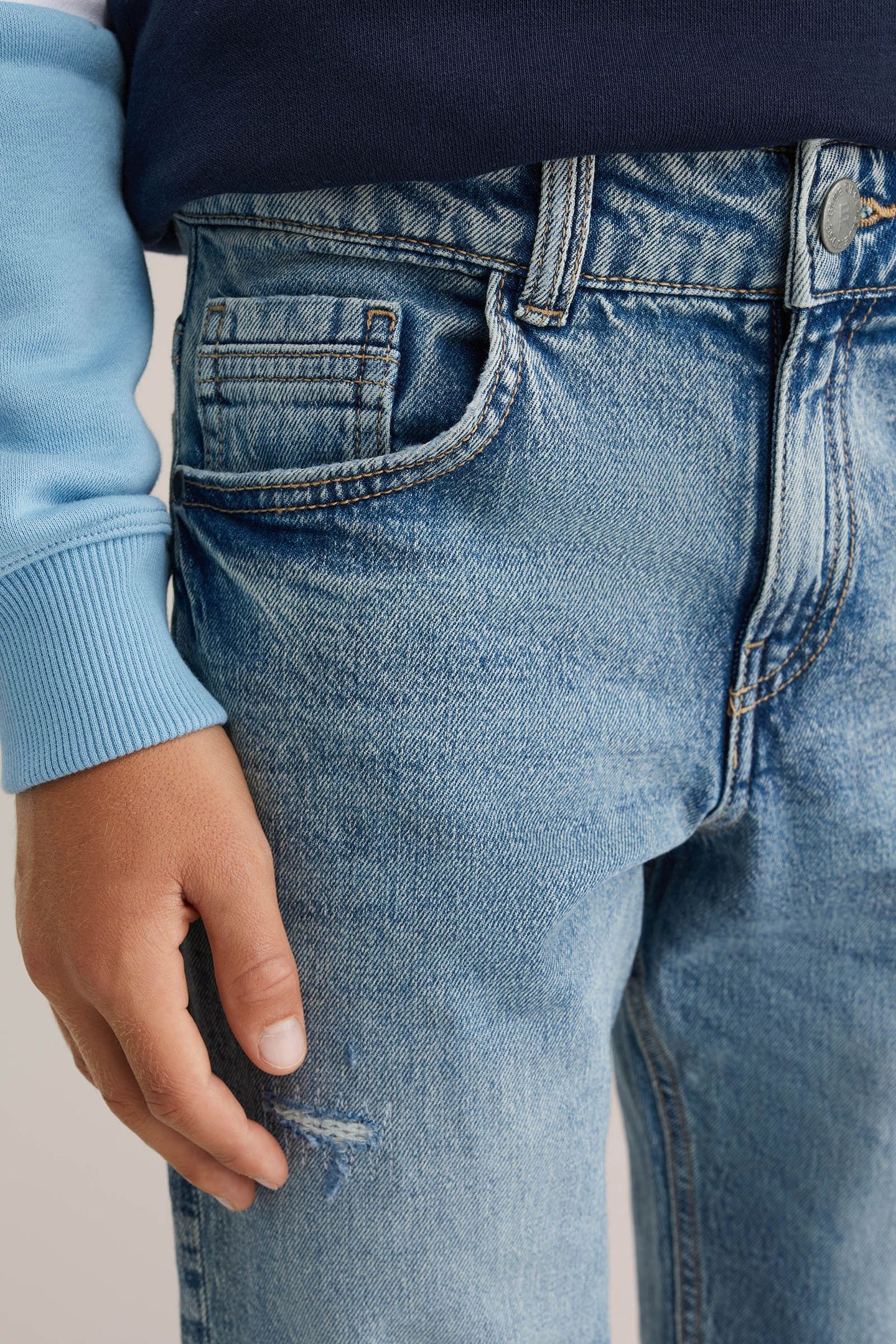 5-POCKET MID WAIST BLUE 5