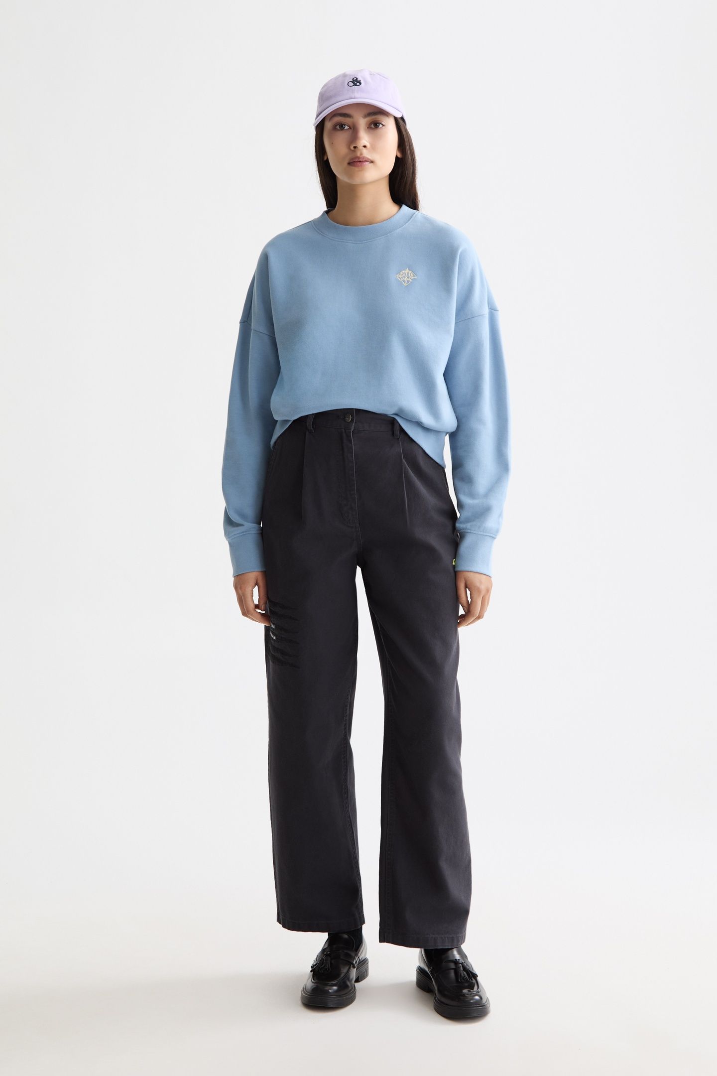 RAINE - HIGH RISE WIDE LEG WASHED PANTS CHARCOAL ART 2