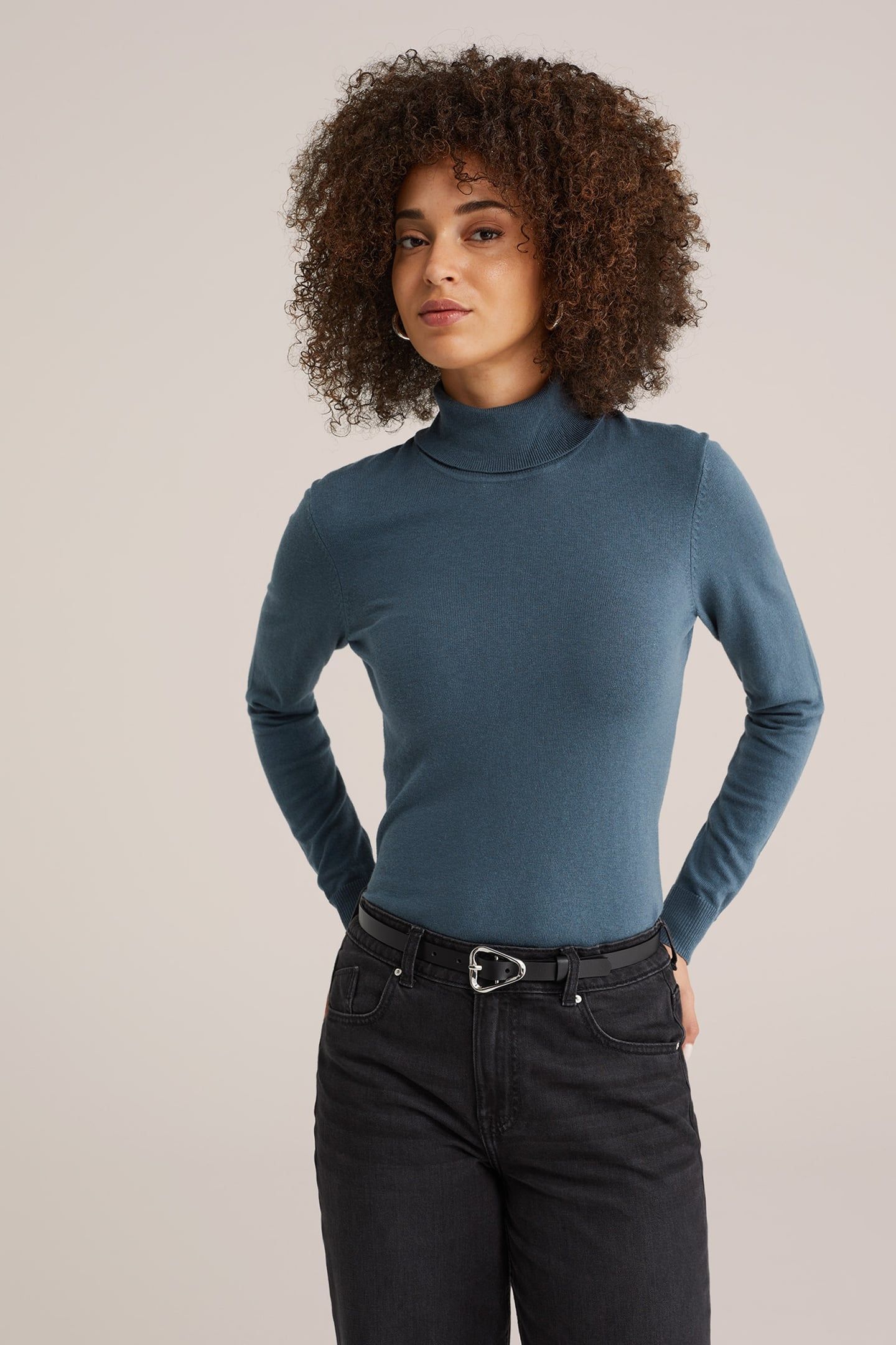 KNITTED PULLOVER GREYISH BLUE 1