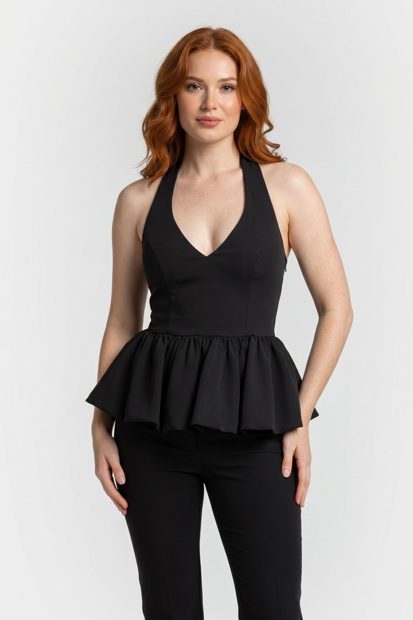 PEPLUM TOP BLACK 1