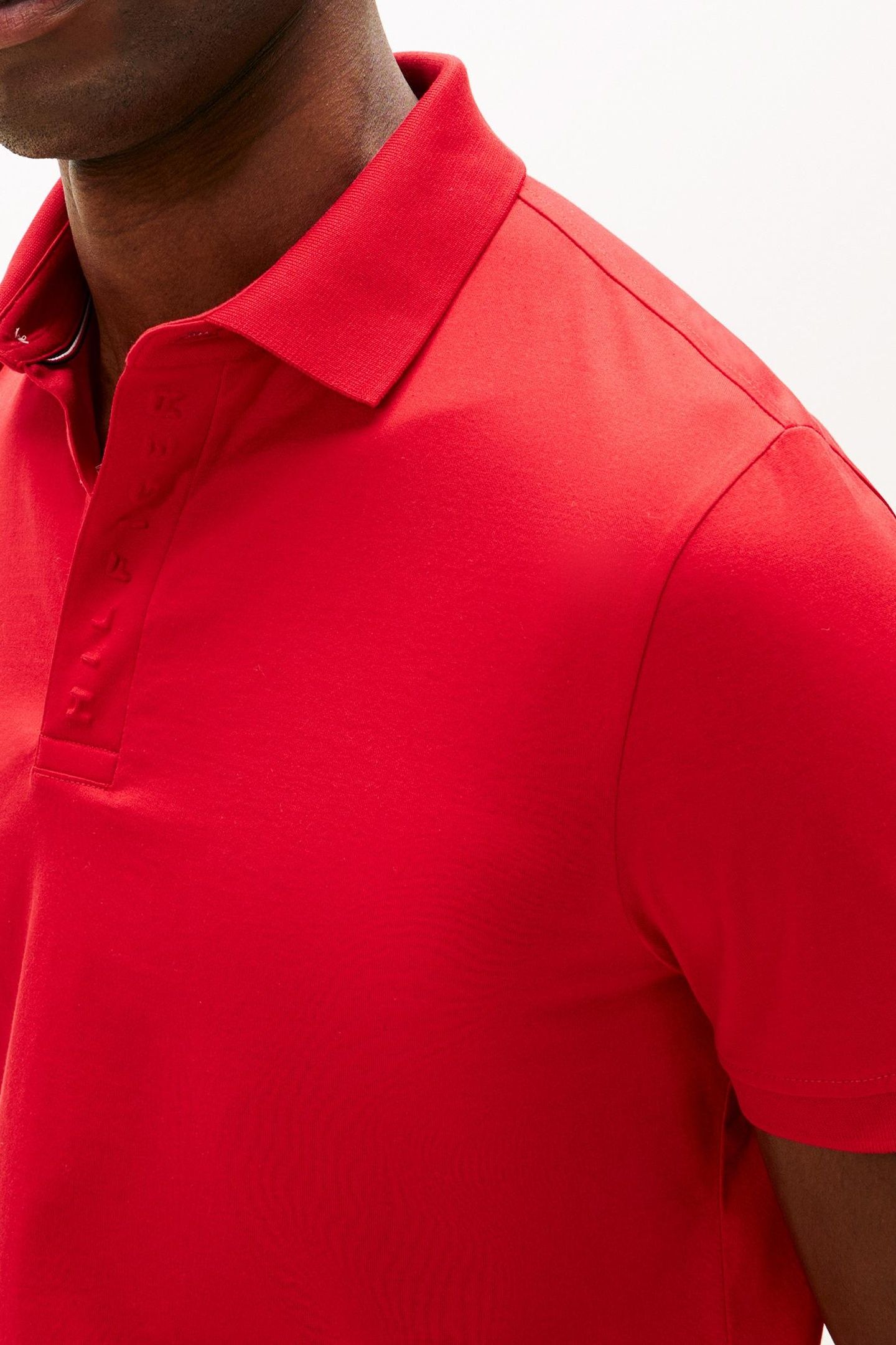 HIDDEN PLACKET DETAIL POLO MEDIUM RED 5