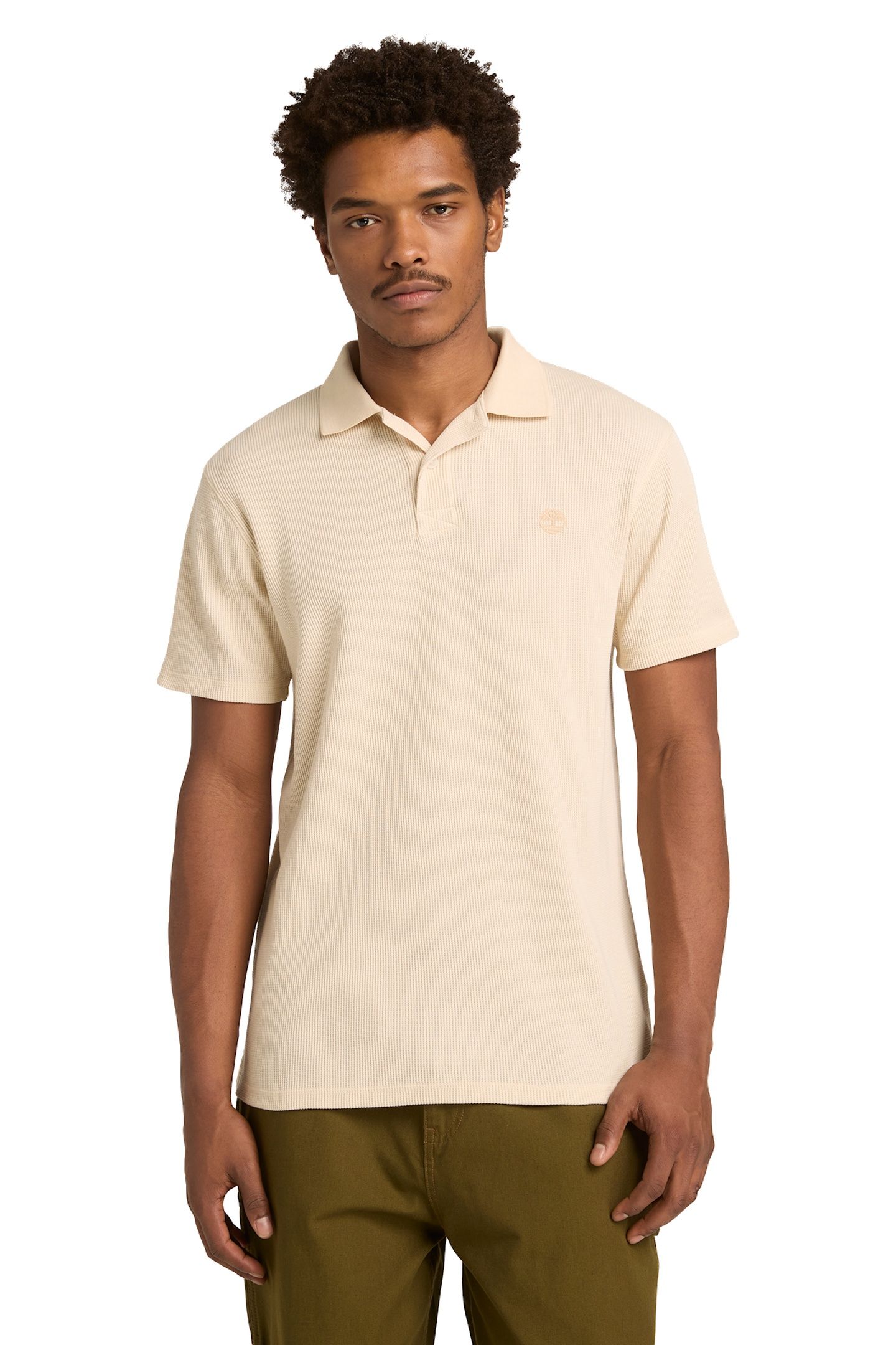 WAFFLE SHORT SLEEVE POLO NATURAL 2