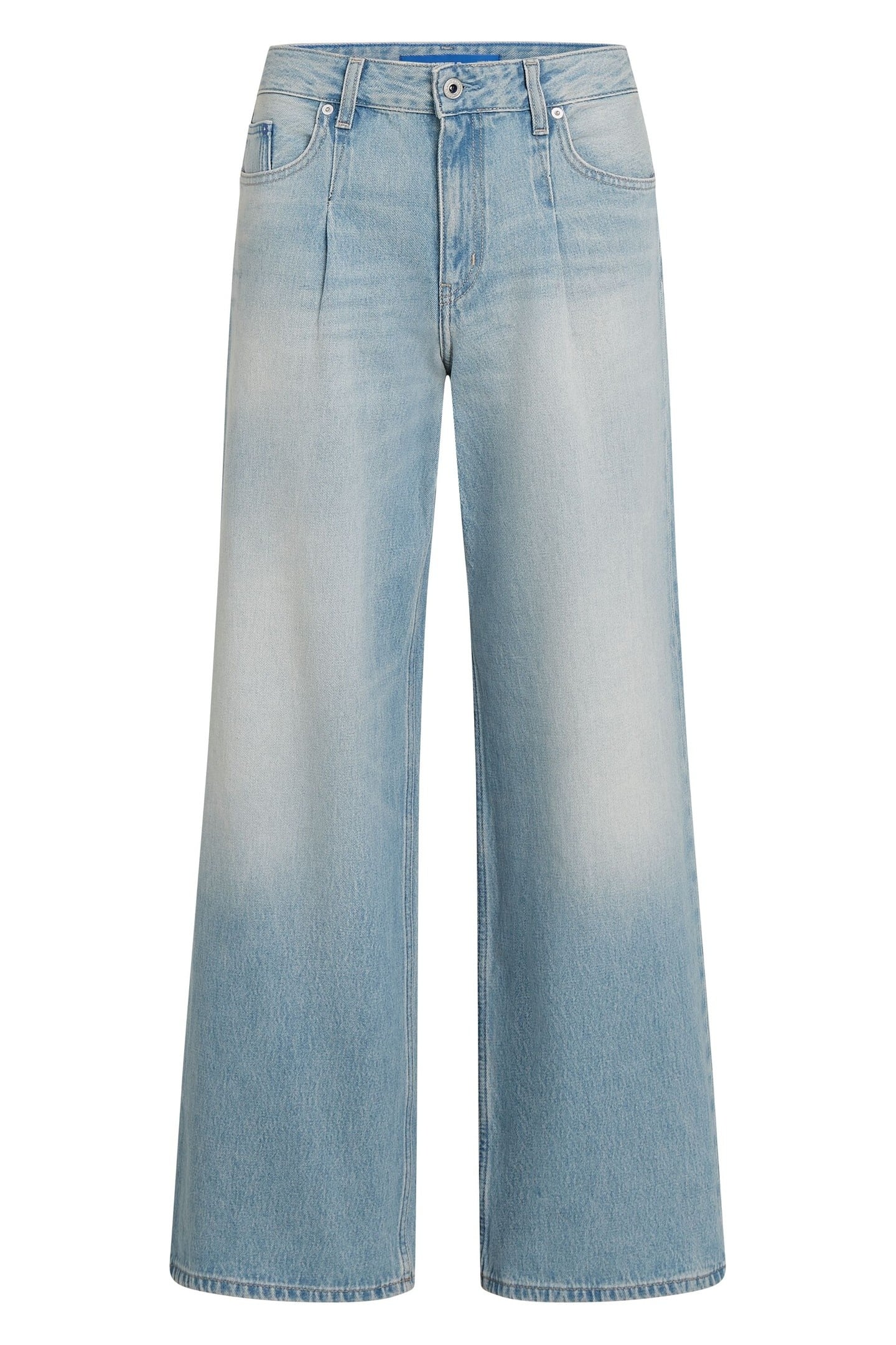 WIDE LEG PLEATED DENIM SUN FADED BLUE 6