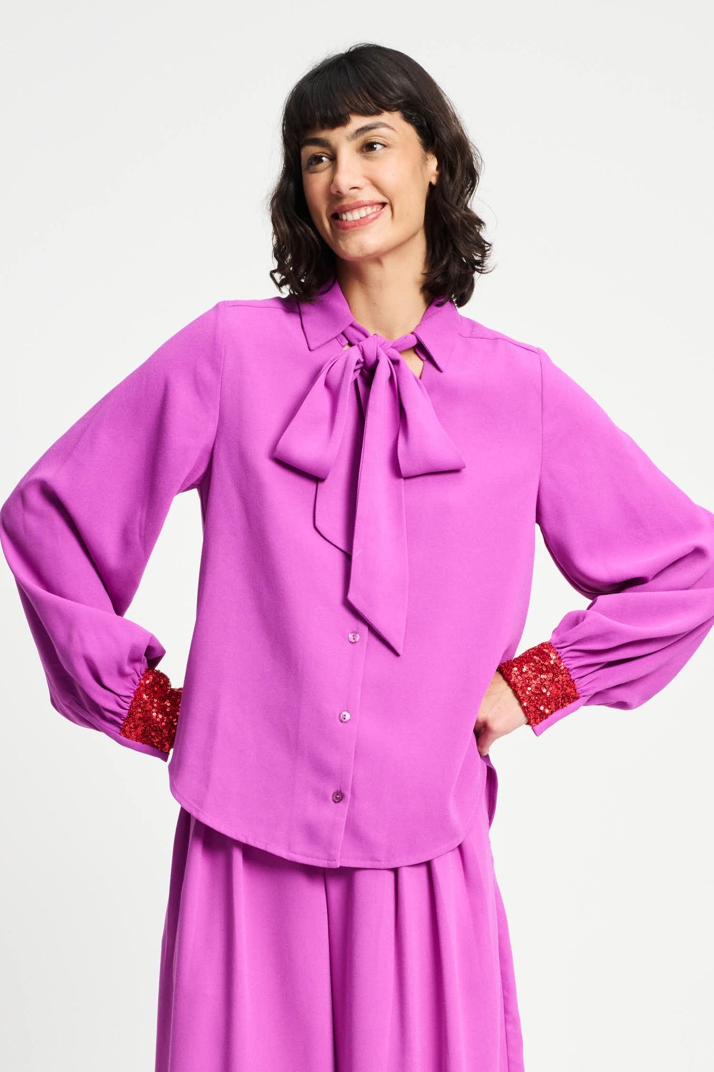 BLOUSE - BOW FROSTING PINK 1