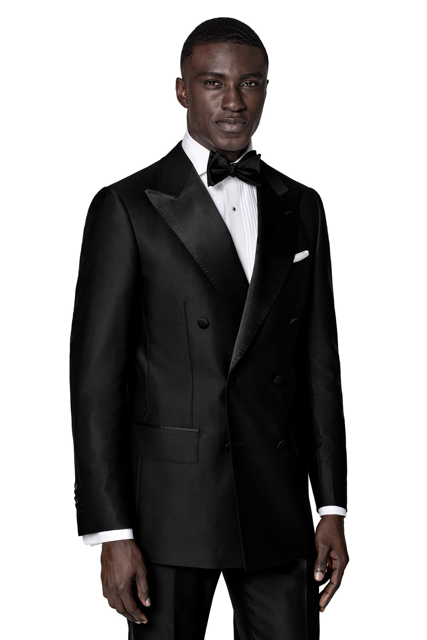 MILANO BLACK PURE WOOL S130 NESTED TUXEDOS BLACK 2