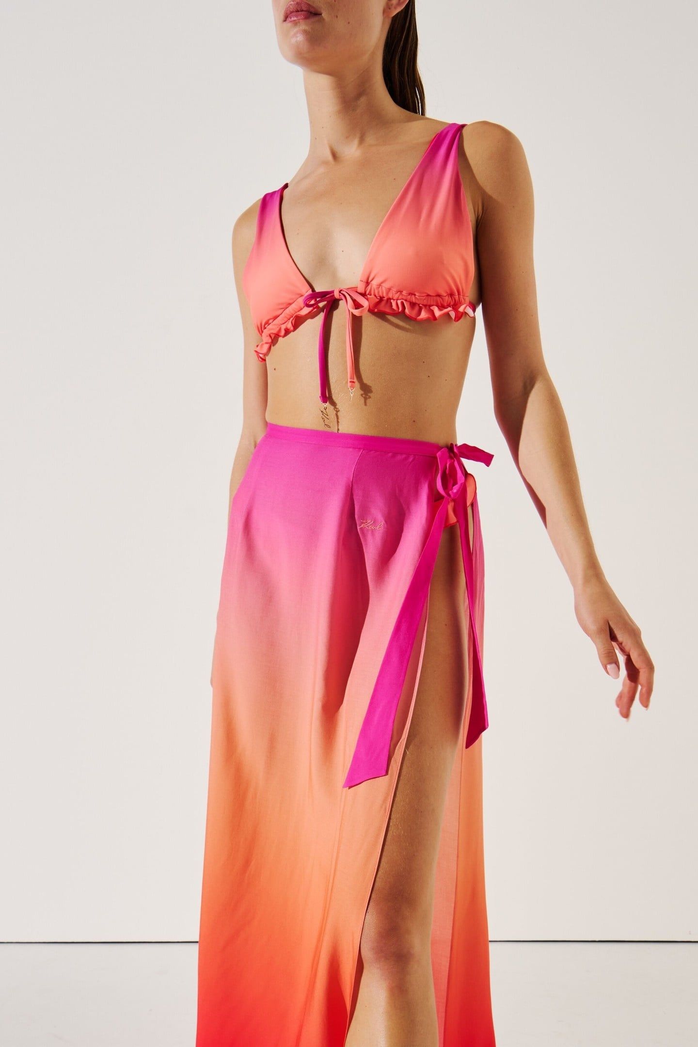 PRINTED TIE MAXI PAREO OMBRE HIBISCUS-CARMELIA 5