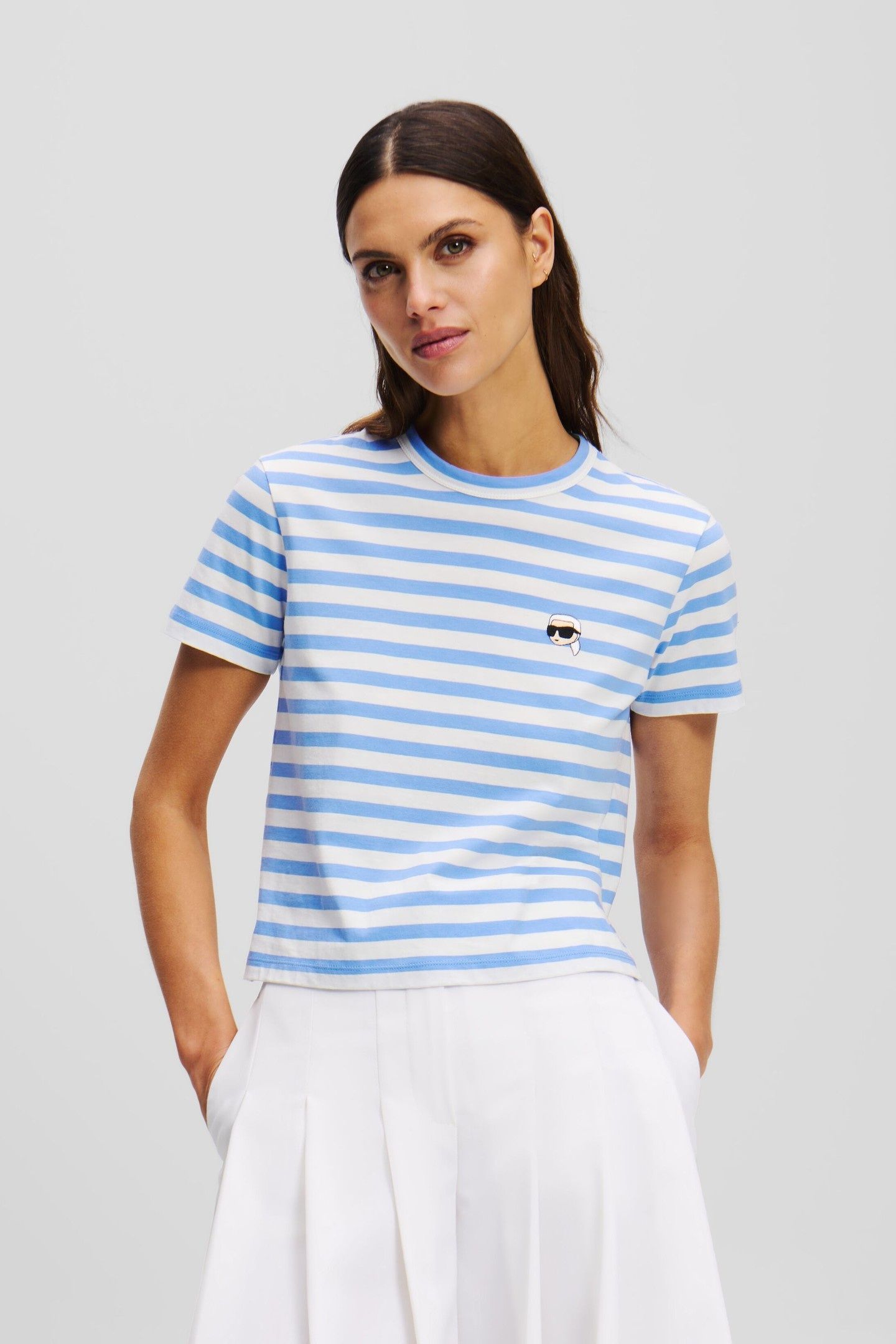 IKON STRIPE BOXY T-SHIRT ULTRAMARINE-CREAM STRIPE 1