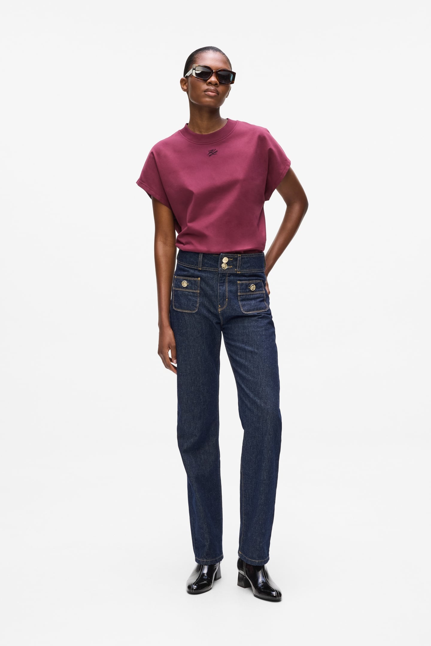 RETRO STRAIGHT DENIM PANTS DARK BLUE DENIM 1
