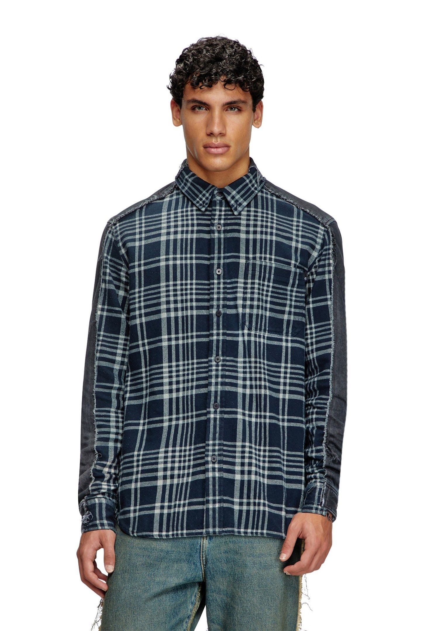 UNISEX DIESELOVES TBL FLANNEL/BACK DENIM SHIRT 3