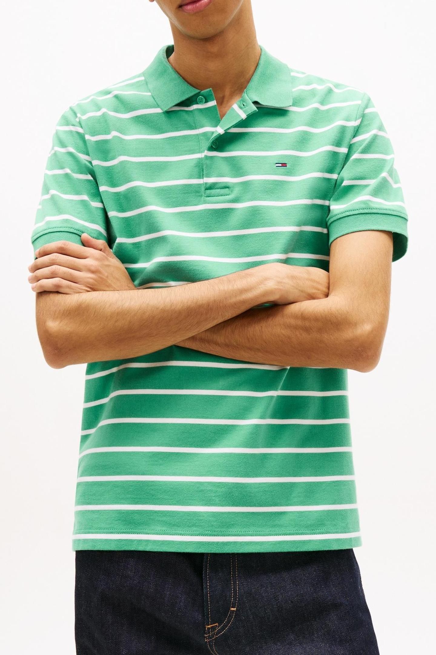 TJM REGULAR STRIPE POLO BAHAMA GREEN 1