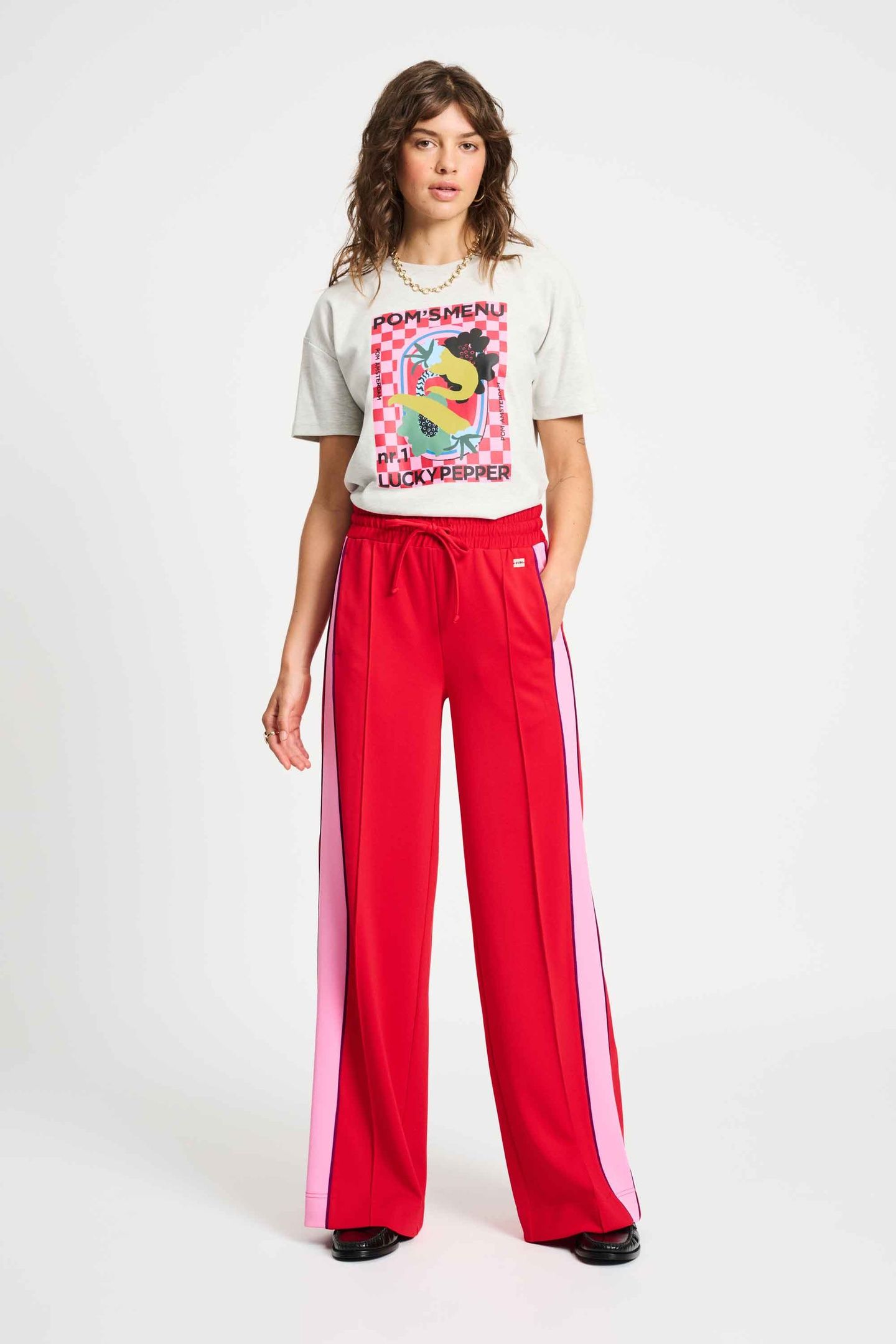 PANTS - COLOURBLOCK CHILI RED 1