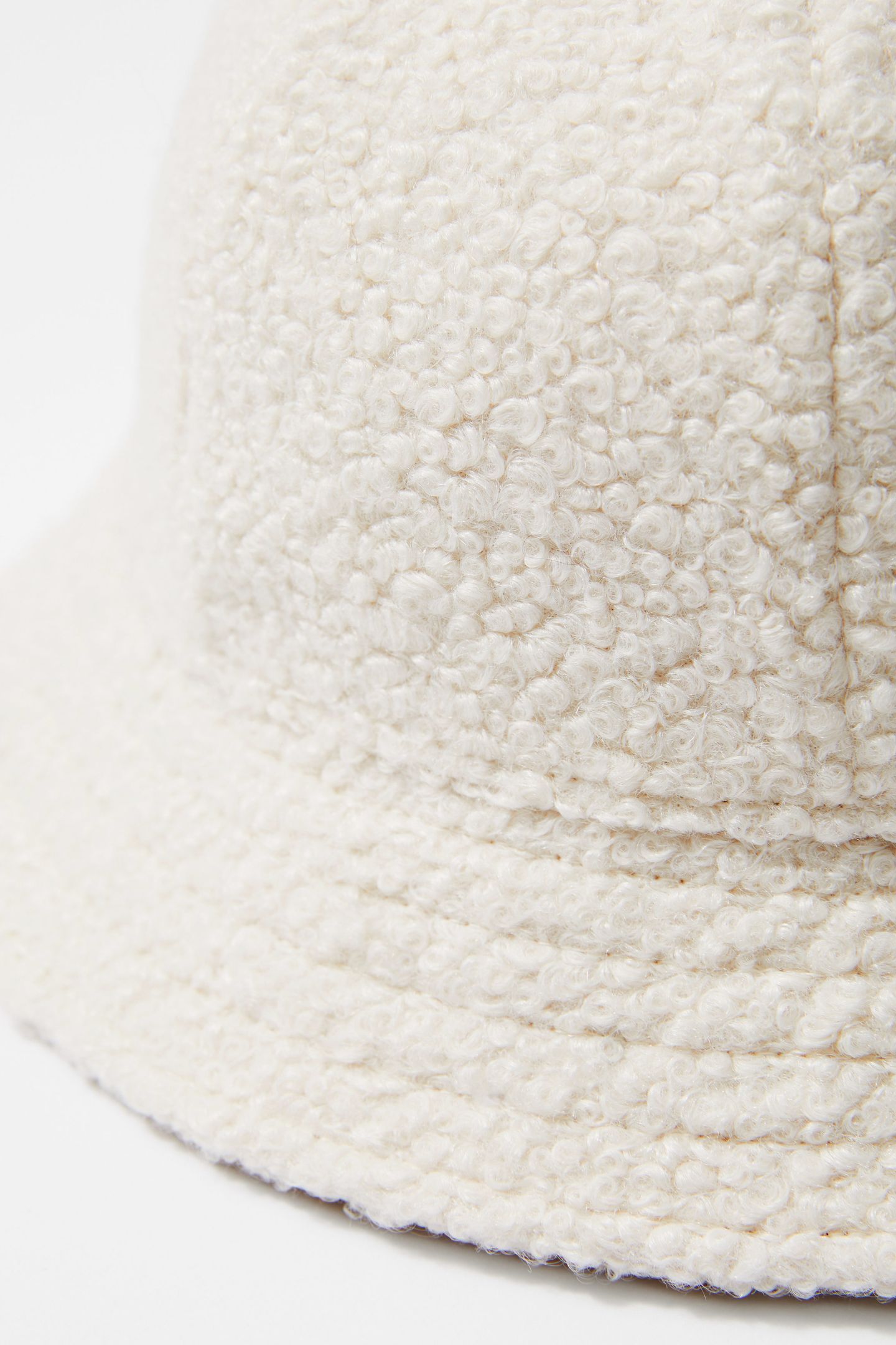 WALNUT BOUCLE BUCKET HAT WHITE 3
