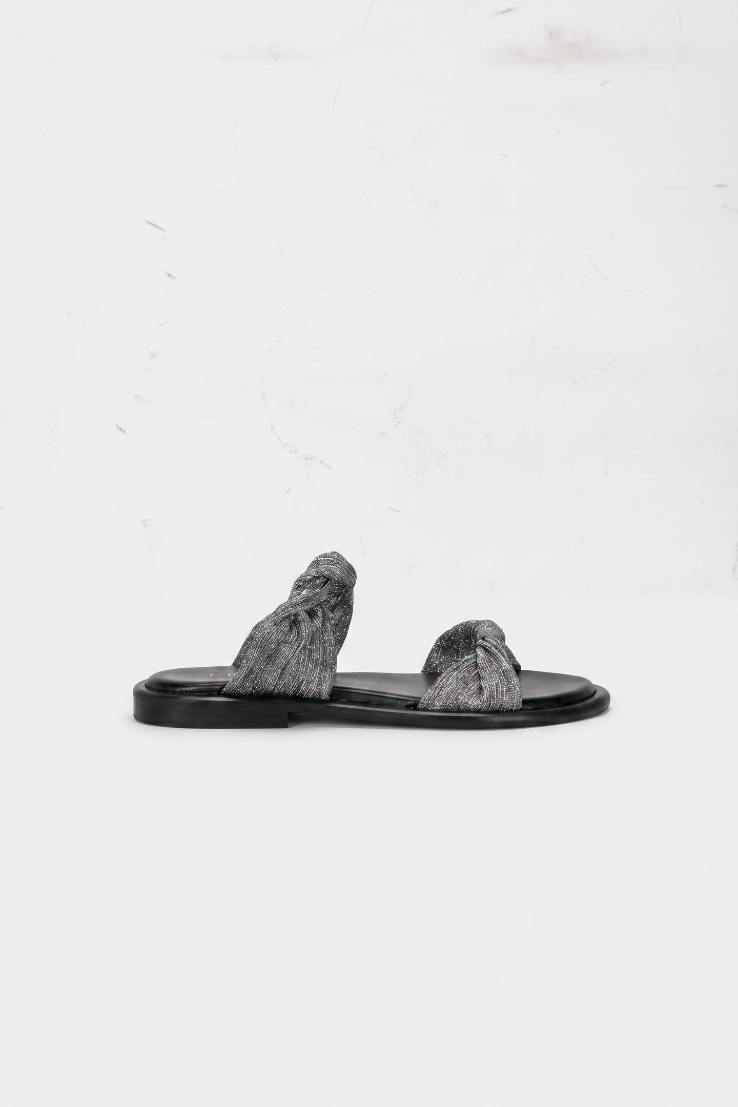 TWIST GLITTER MULES SILVER/BLACK 1