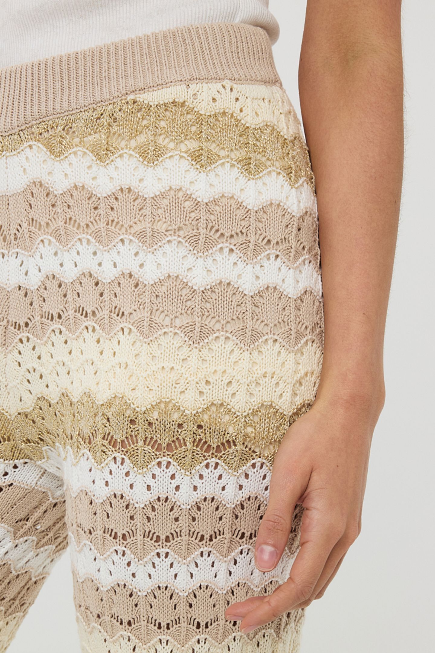 TROUSERS AJOUR STRIPE KNIT PRINT 7