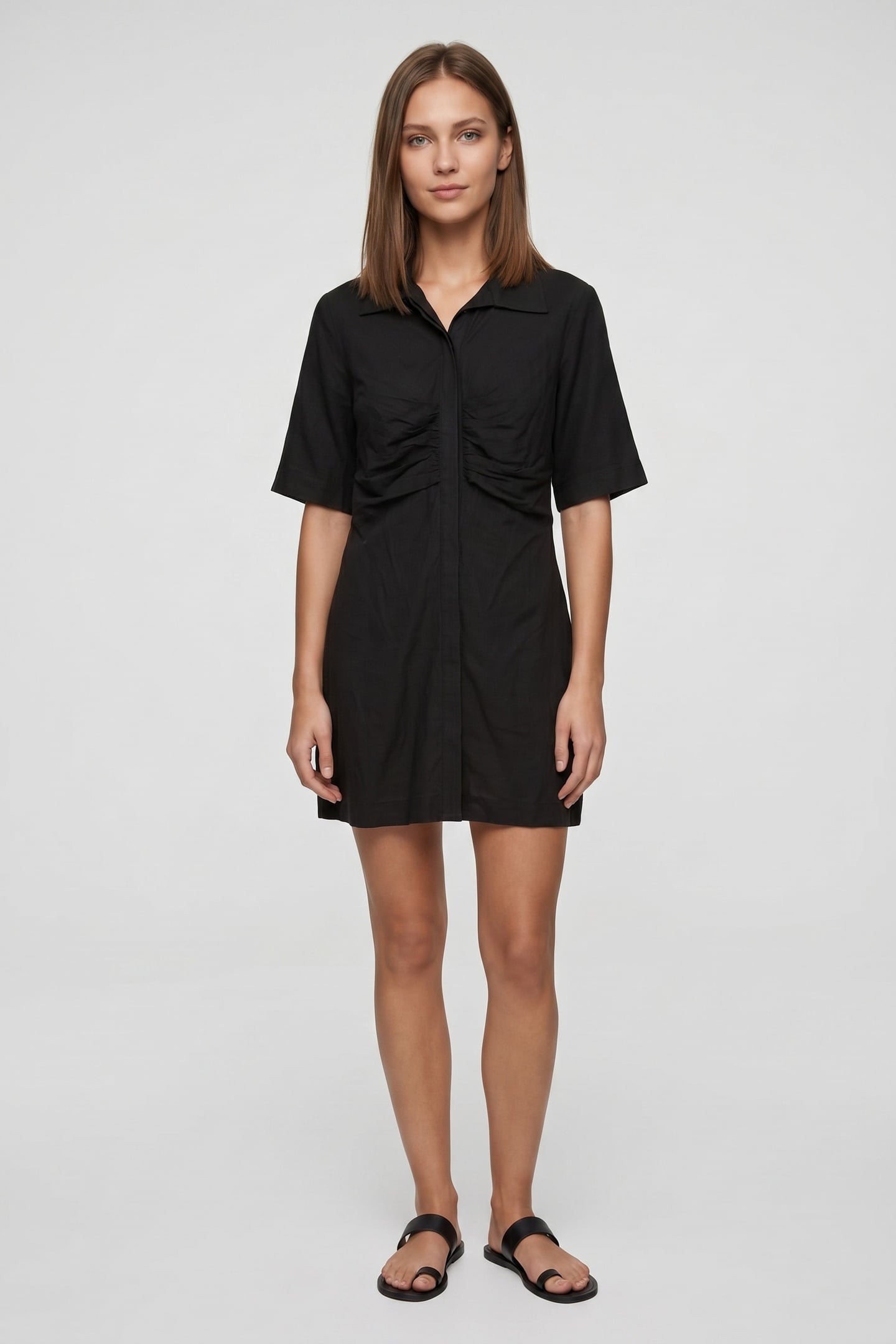 ALLY SHIRT DRESS BLACK 1